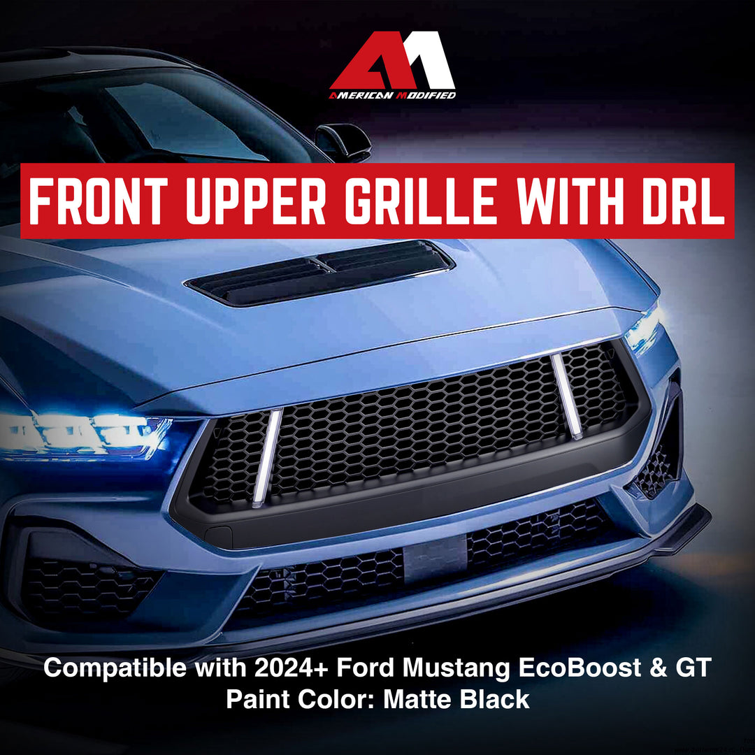 AMERICAN MODIFIED GT Style Front Grille w/LED DRL for 2024+ Mustang EcoBoost/GT - VMInnovations