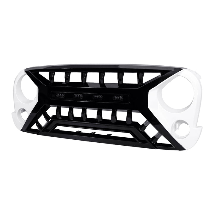 AMERICAN MODIFIED Armor Grille 07-18 Jeep Wrangler JK w/ Amber LED, White/Black - VMInnovations