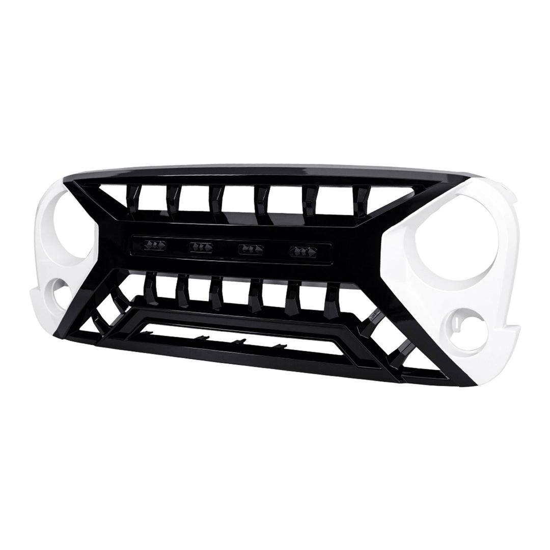 AMERICAN MODIFIED Armor Grille 07-18 Jeep Wrangler JK w/ Amber LED, White/Black - VMInnovations