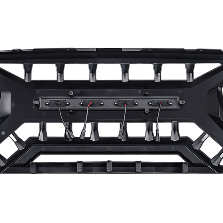 AMERICAN MODIFIED Armor Grille 07-18 Jeep Wrangler JK w/ Amber LED, White/Black - VMInnovations