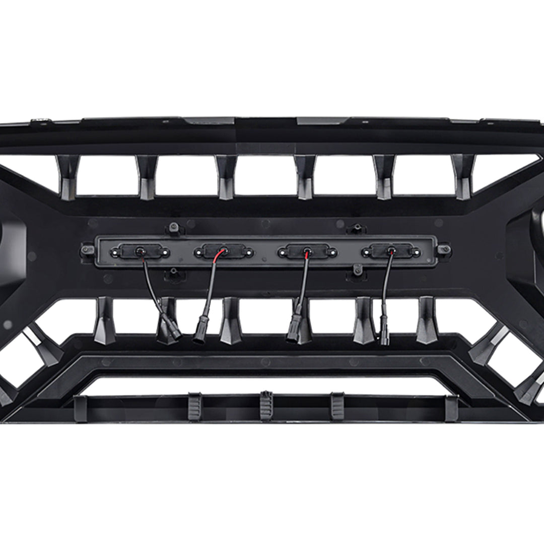 AMERICAN MODIFIED Armor Grille 07-18 Jeep Wrangler JK w/ Amber LED, White/Black - VMInnovations