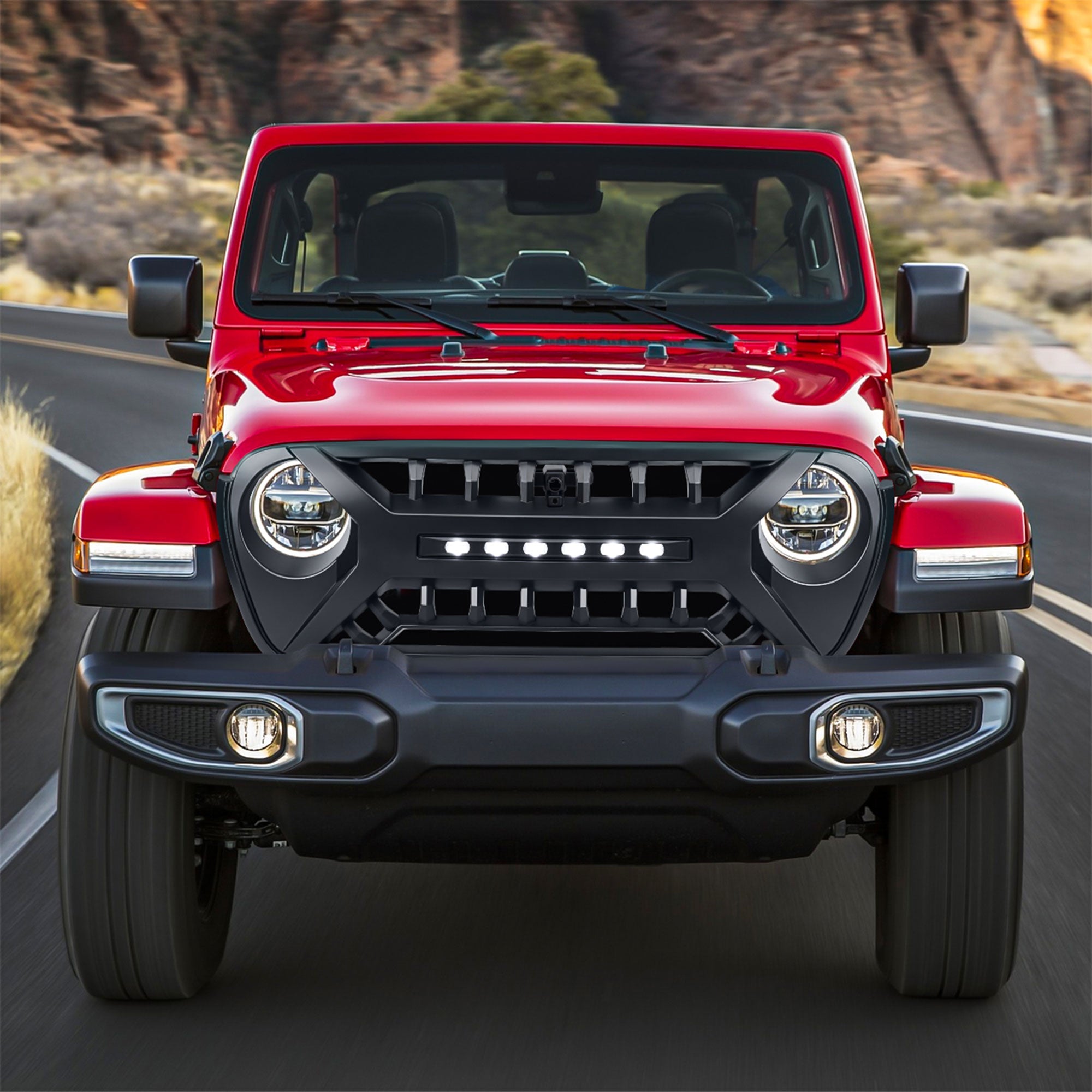 AMERICAN MODIFIED Grille w/Lights for Jeep Wrangler JL & Gladiator JT (Open Box) - VMInnovations