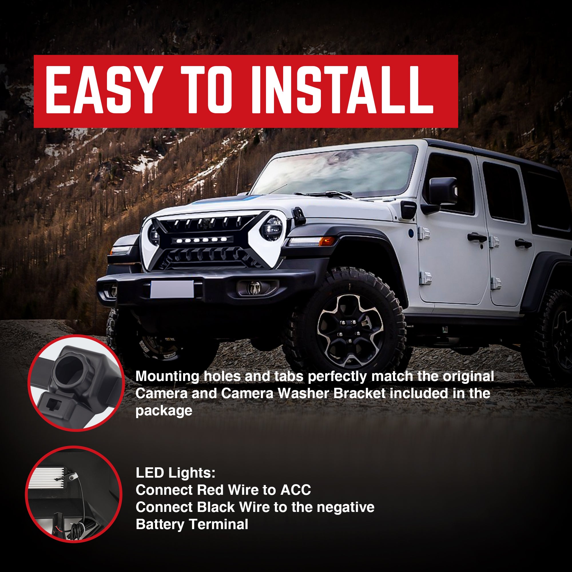 AMERICAN MODIFIED Grille w/Lights for 2018-2023 Jeep Wrangler JL & Gladiator JT - VMInnovations