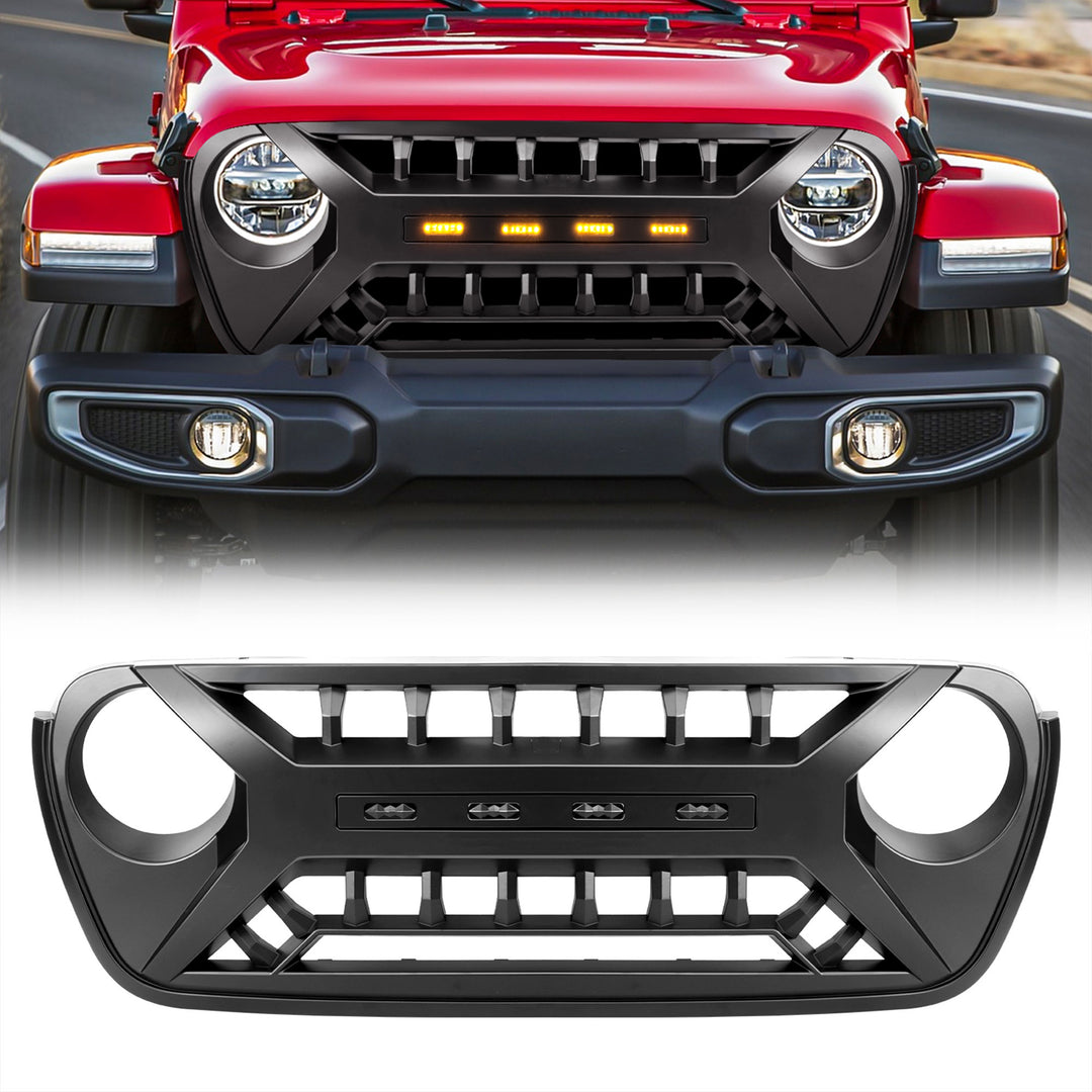 AMERICAN MODIFIED Grille w/Lights for 2018-2023 Jeep Wrangler JL & Gladiator JT - VMInnovations