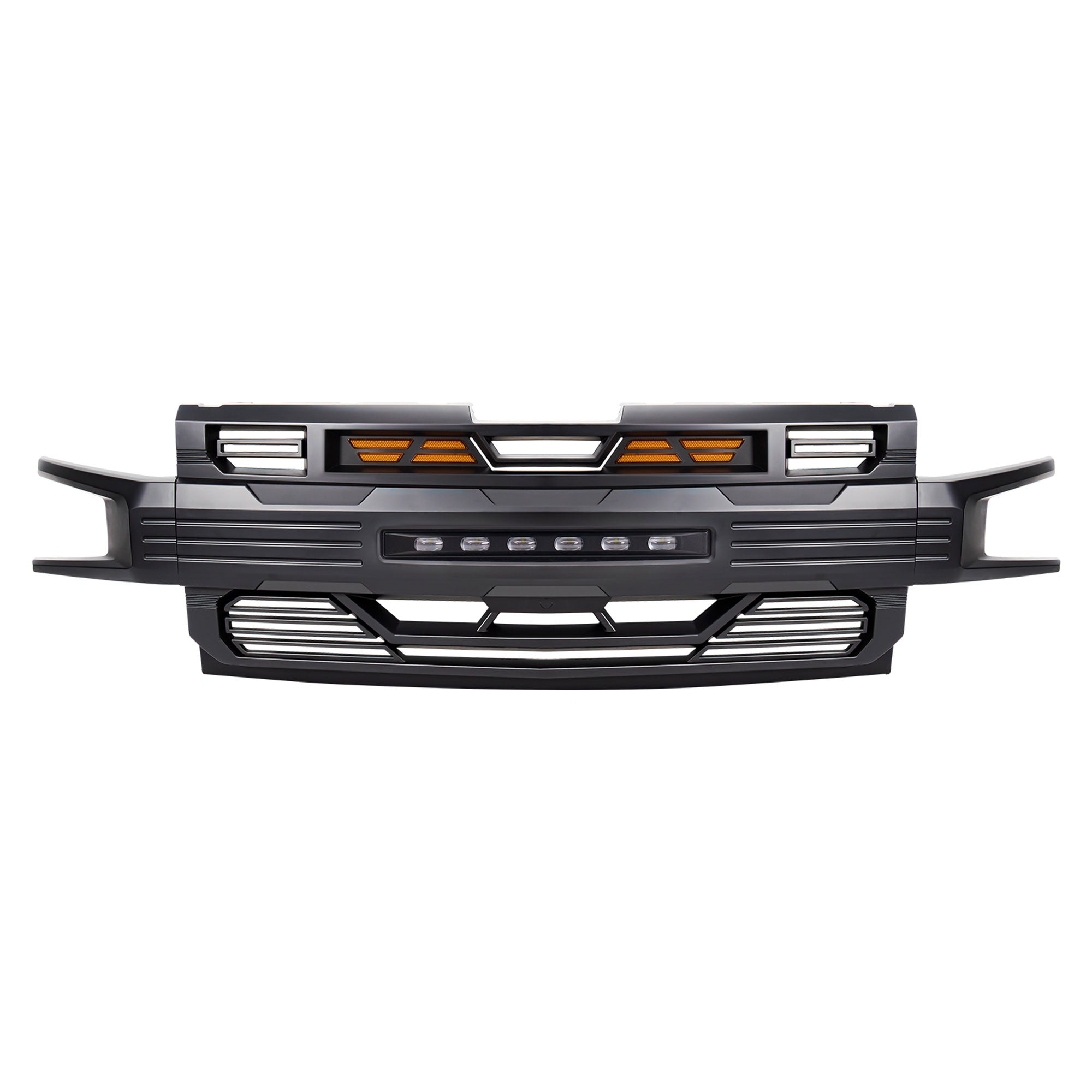 AMERICAN MODIFIED Armor Grille for 2019-2021 Chevy Silverado 1500, Matte Black - VMInnovations