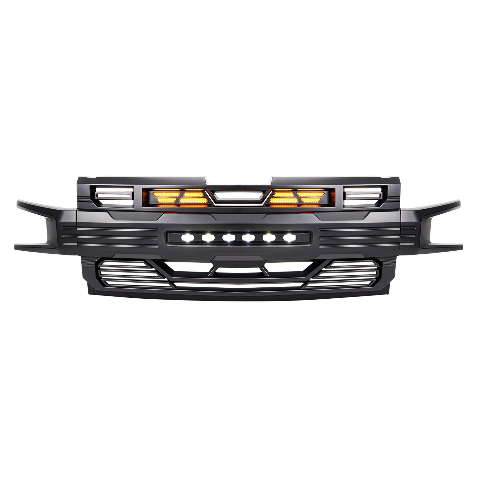 AMERICAN MODIFIED Armor Grille for 2019-2021 Chevy Silverado 1500, Matte Black - VMInnovations