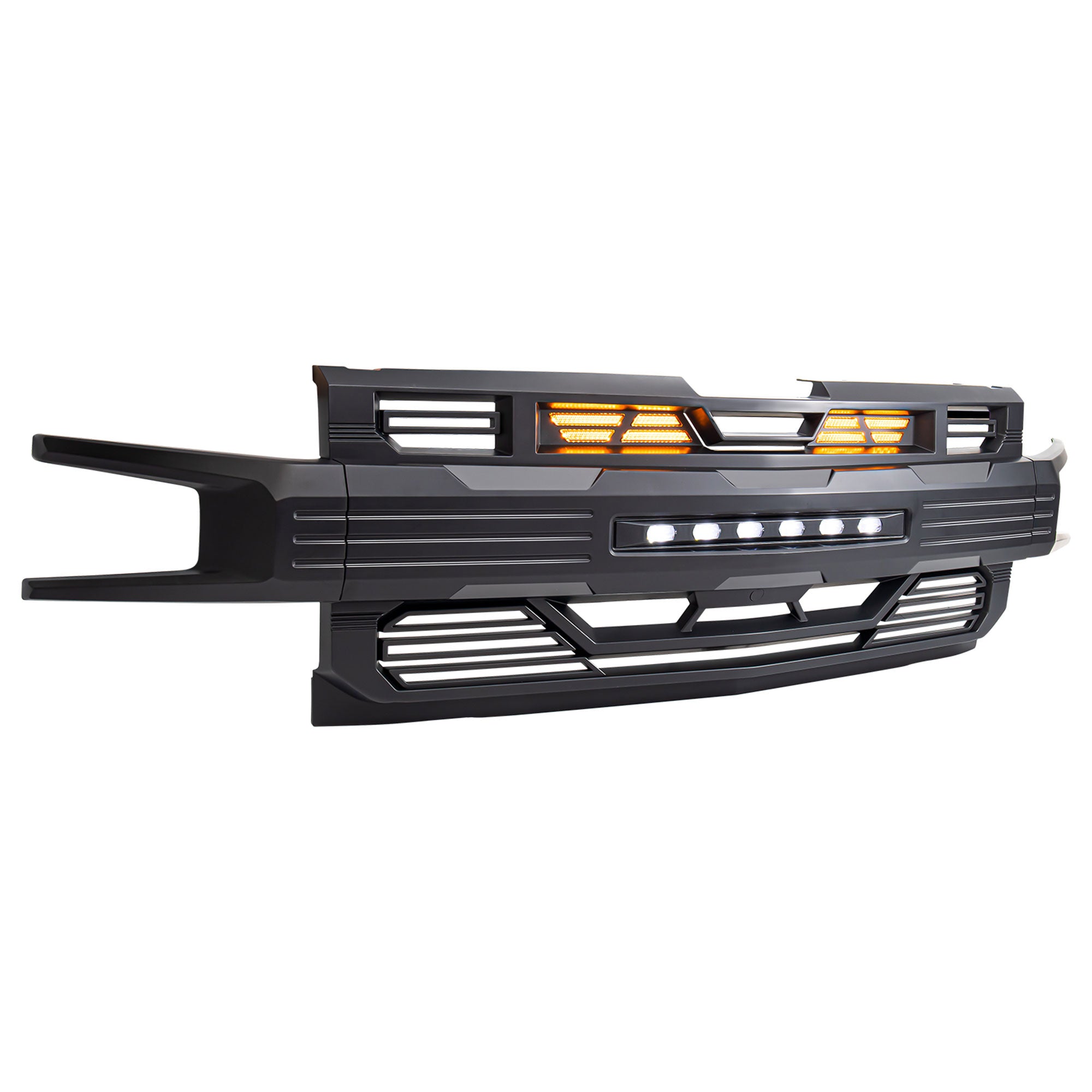 AMERICAN MODIFIED Armor Grille for 2019-2021 Chevy Silverado 1500, Matte Black - VMInnovations
