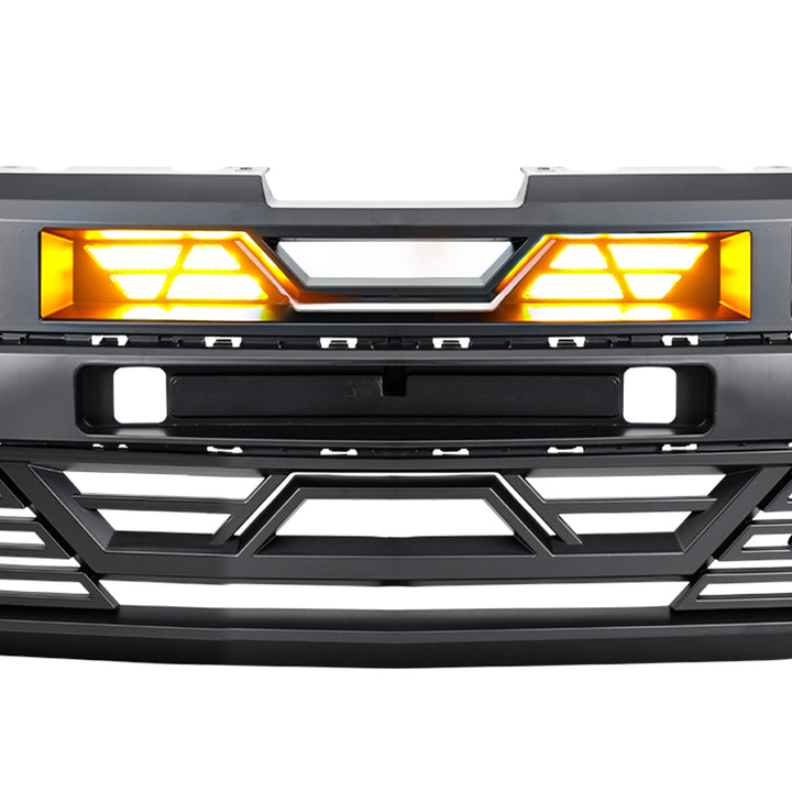 AMERICAN MODIFIED Grille w/Lights for 19-21 Chevy Silverado 1500, Matte Black - VMInnovations