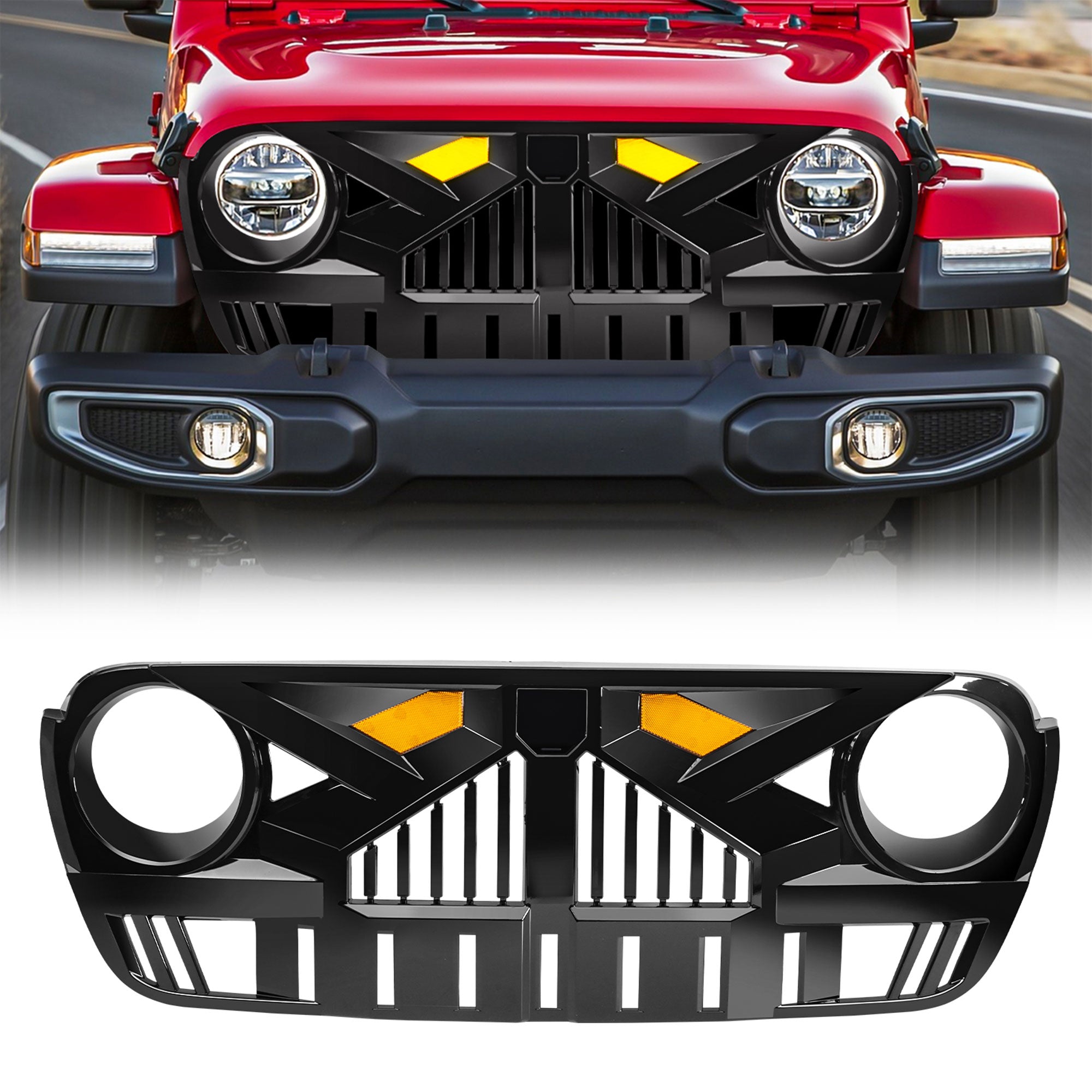 AMERICAN MODIFIED Grille for 2018-2023 Jeep Wrangler JL & Gladiator JT(Open Box) - VMInnovations