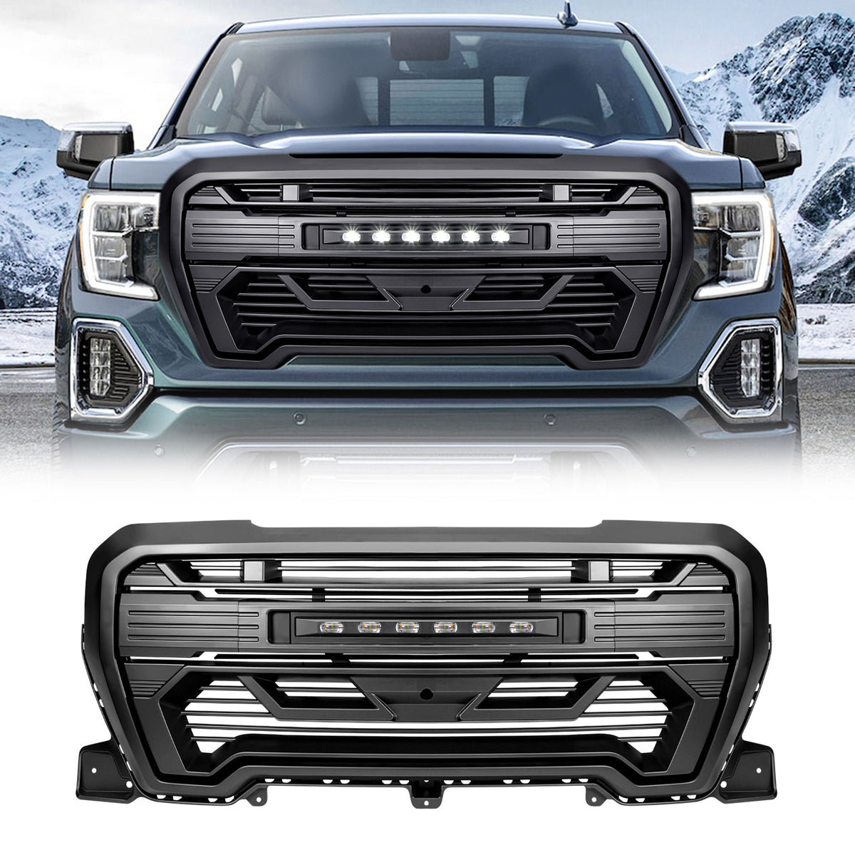 AMERICAN MODIFIED Grille w/Lights for 2019-2021 GMC Sierra 1500 Base (Open Box) - VMInnovations