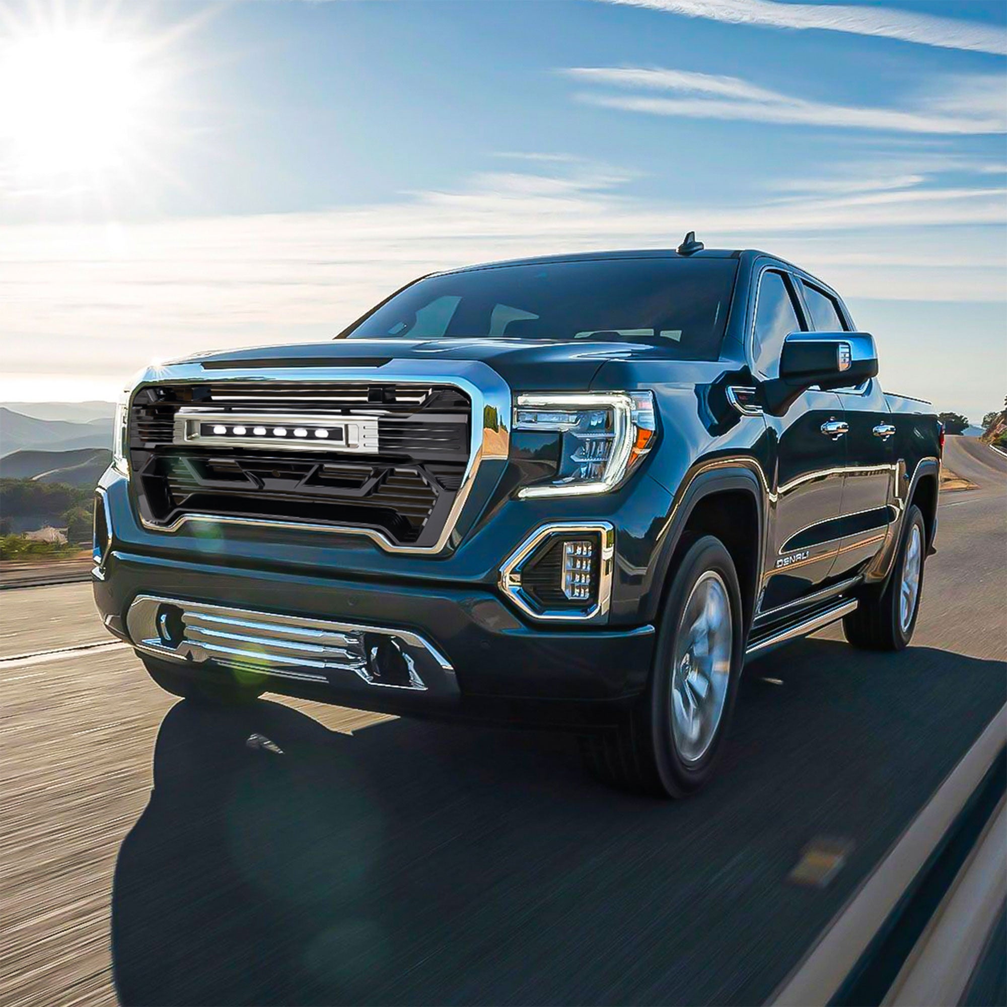 AMERICAN MODIFIED Grille w/Lights for 2019-2021 GMC Sierra 1500 Base, SLE, & SLT - VMInnovations
