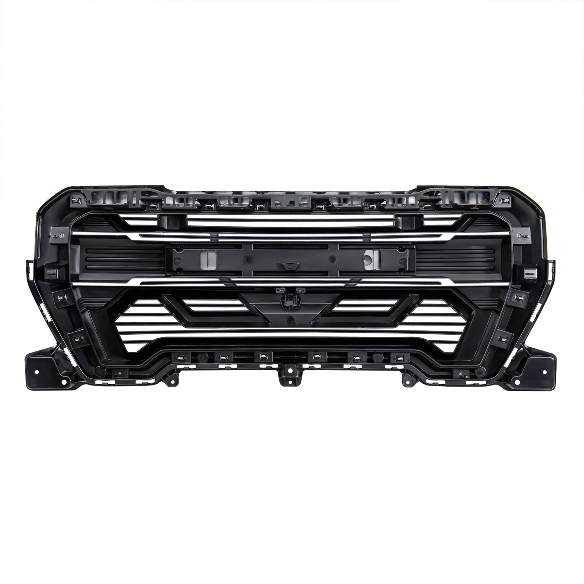 AMERICAN MODIFIED Grille w/Emblem Base, 19-21 GMC Sierra 1500, Matte Black(Used)