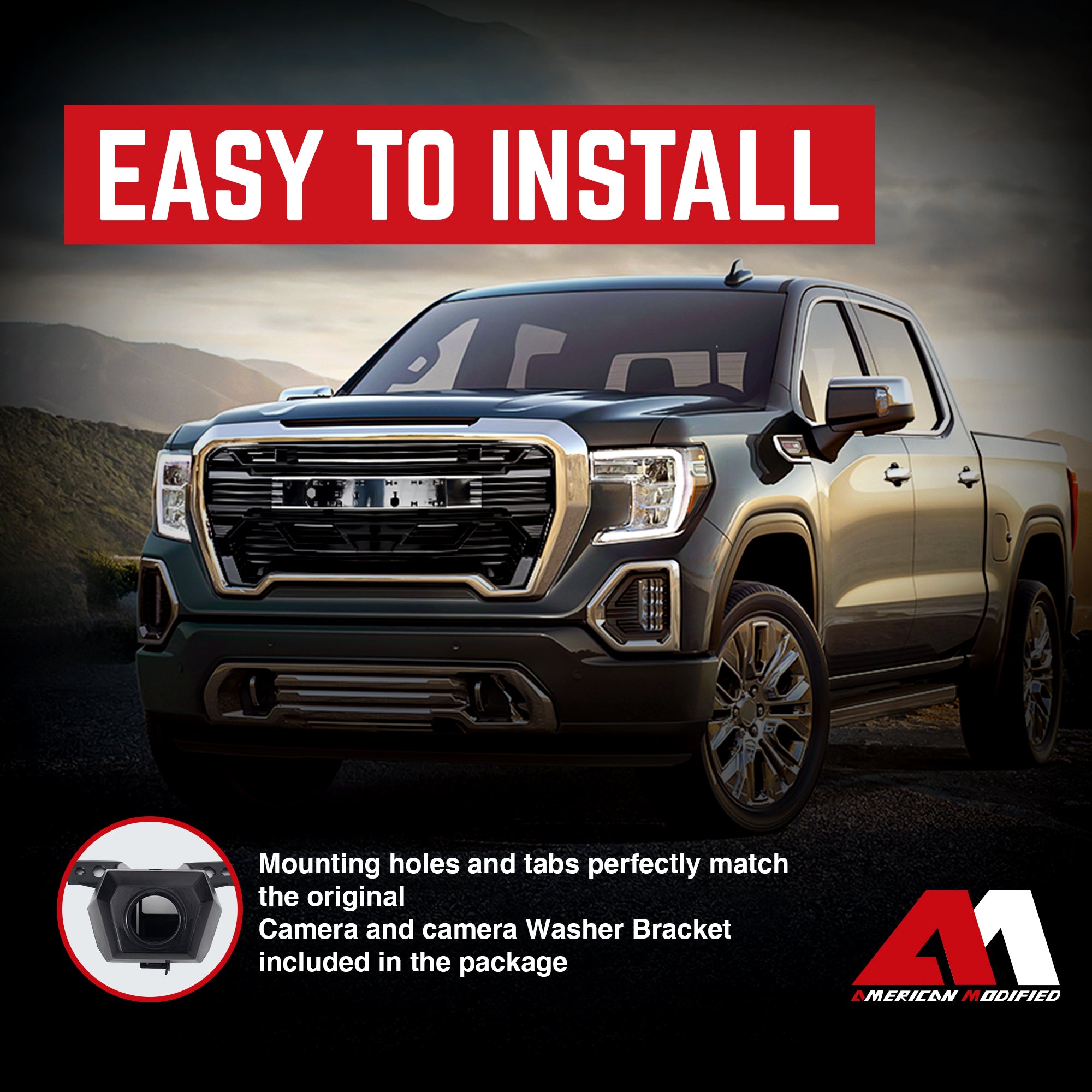 AMERICAN MODIFIED Grille w/Emblem Base for 2019-2021 GMC Sierra 1500 (Open Box)