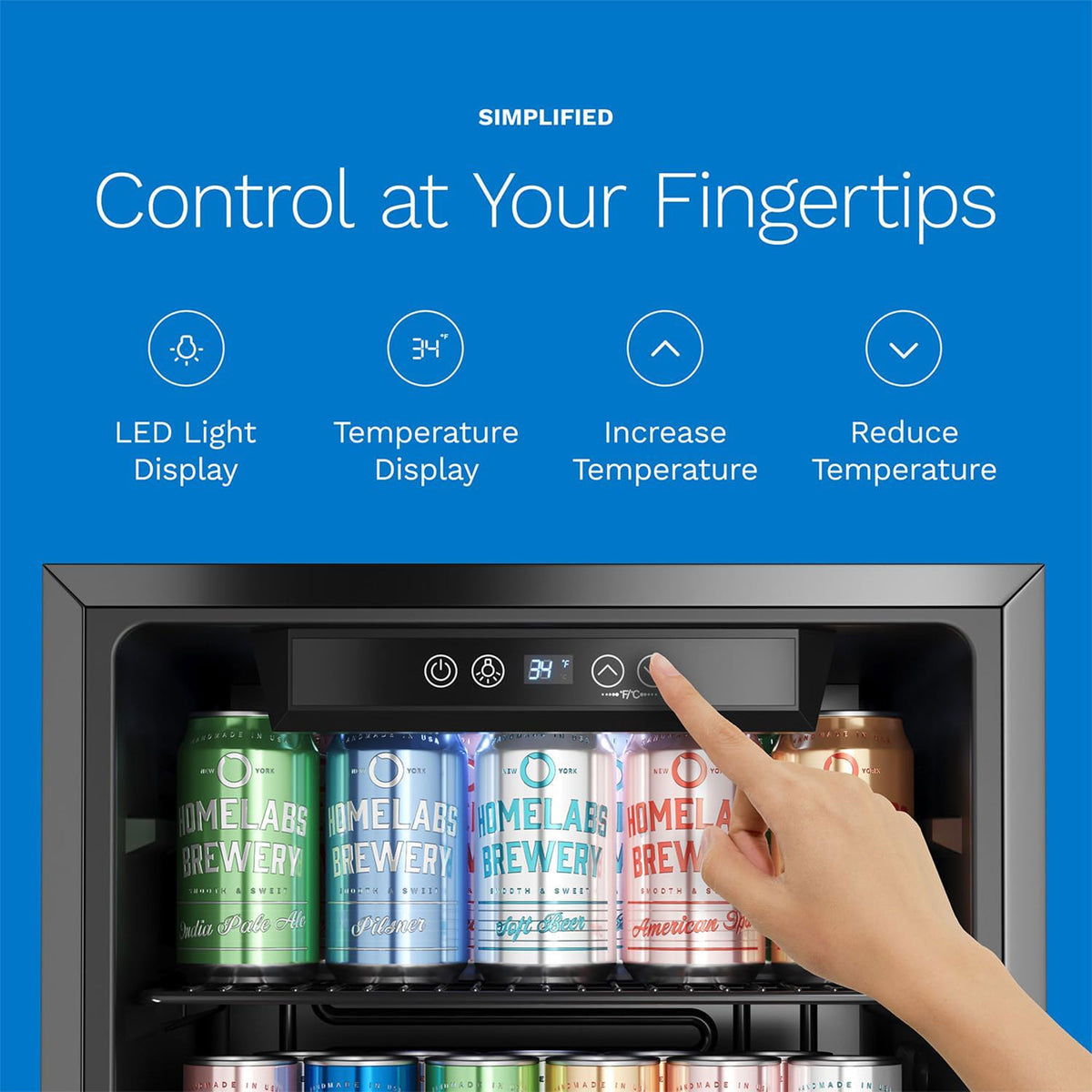 hOmeLabs 120 Can Refrigerator Cooler Glass Door Mini Fridge, 3.2 Cu Ft(Open Box) - VMInnovations
