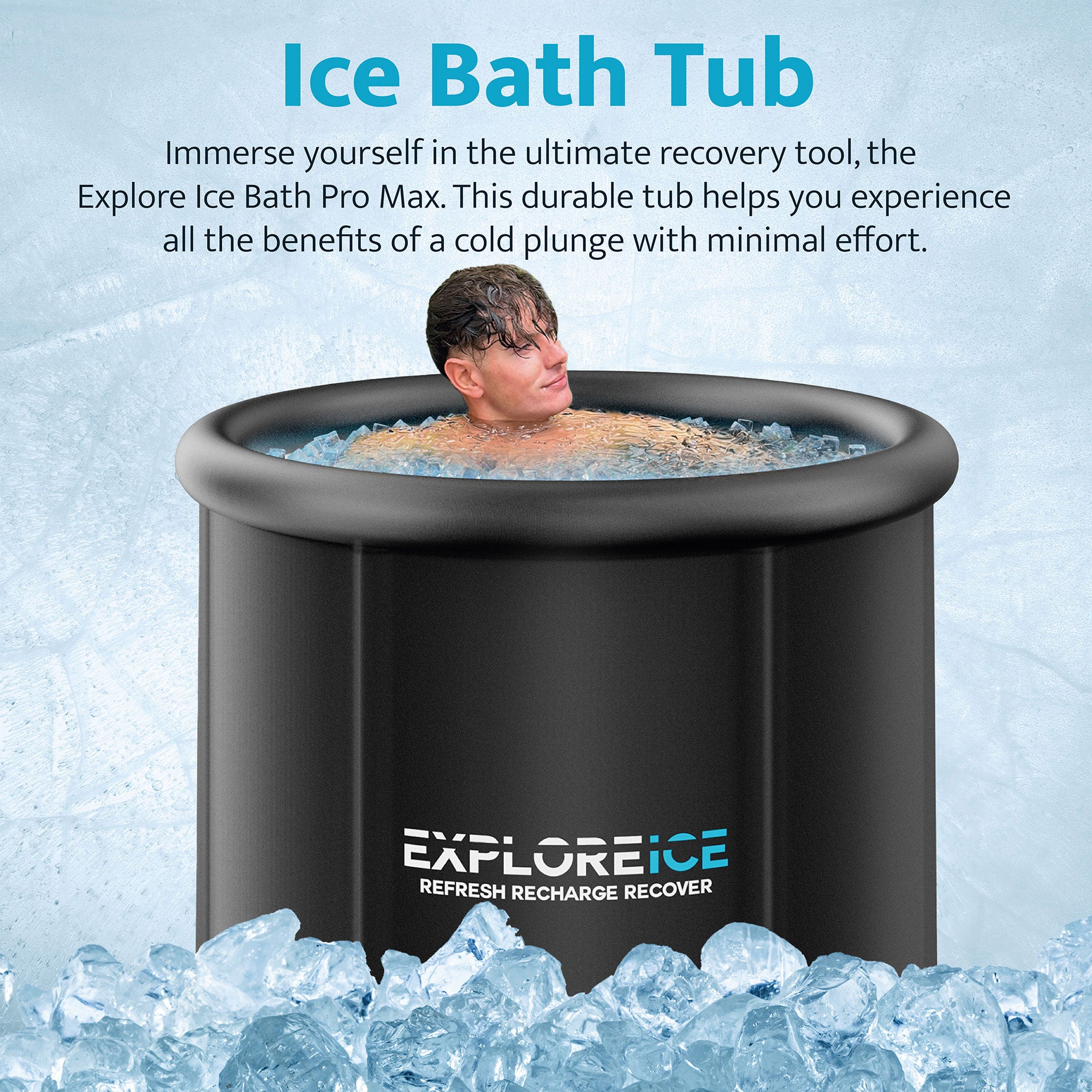 Explore Ice Bath Pro Max XL Outdoor Athlete Cold Plunge Bath Tub, 2 Pack, Black