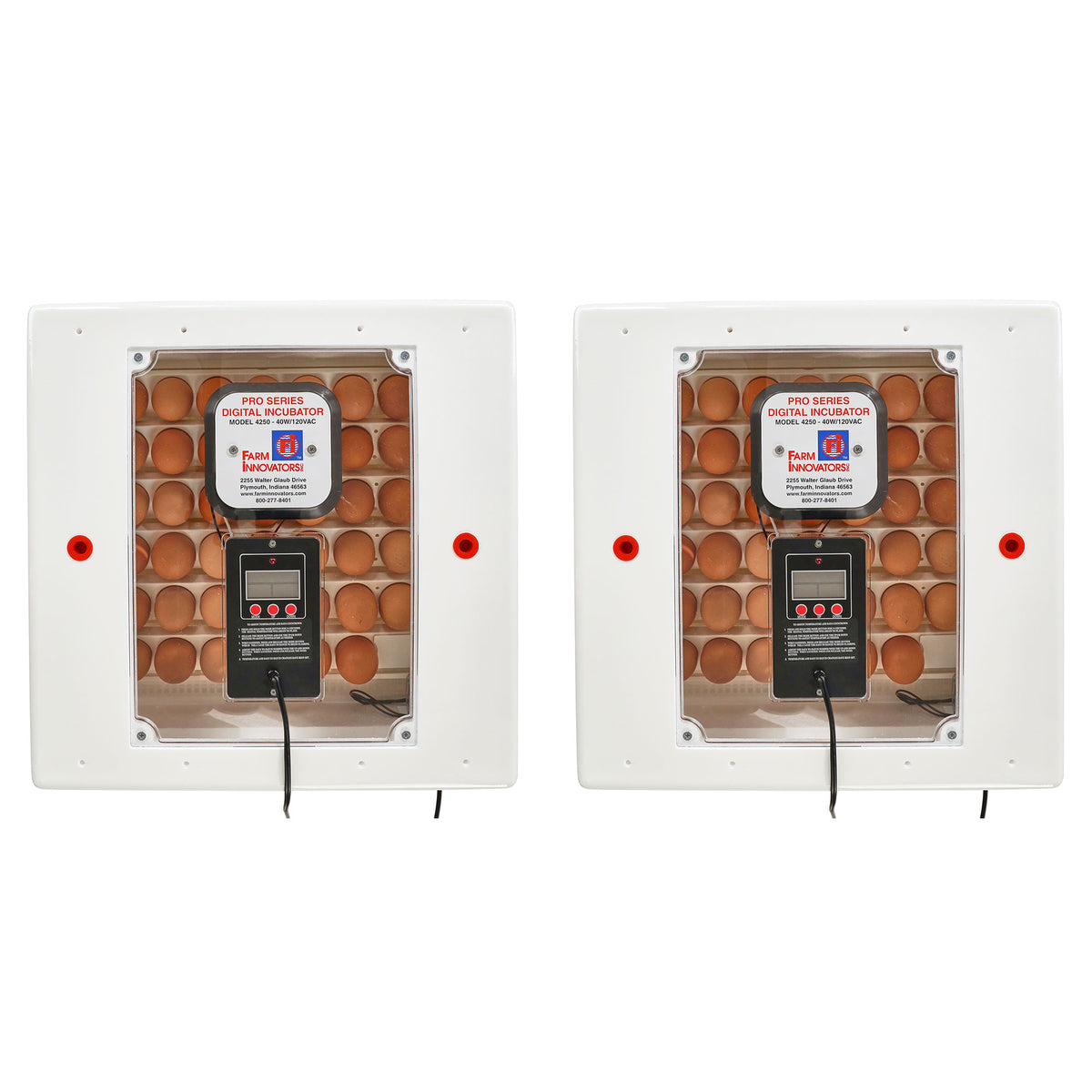 Farm Innovators 2150 Digital LCD Display Still Air Incubator w/ Window (2 Pack)