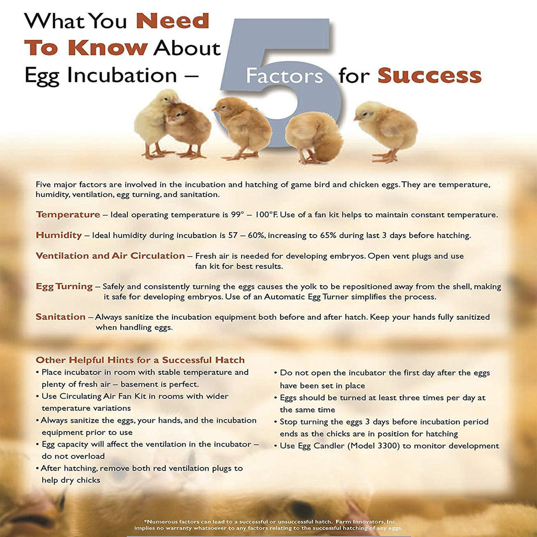 Farm Innovators 40W Digital Circulated Air Incubator for Up to 4 Eggs (4 Pack)