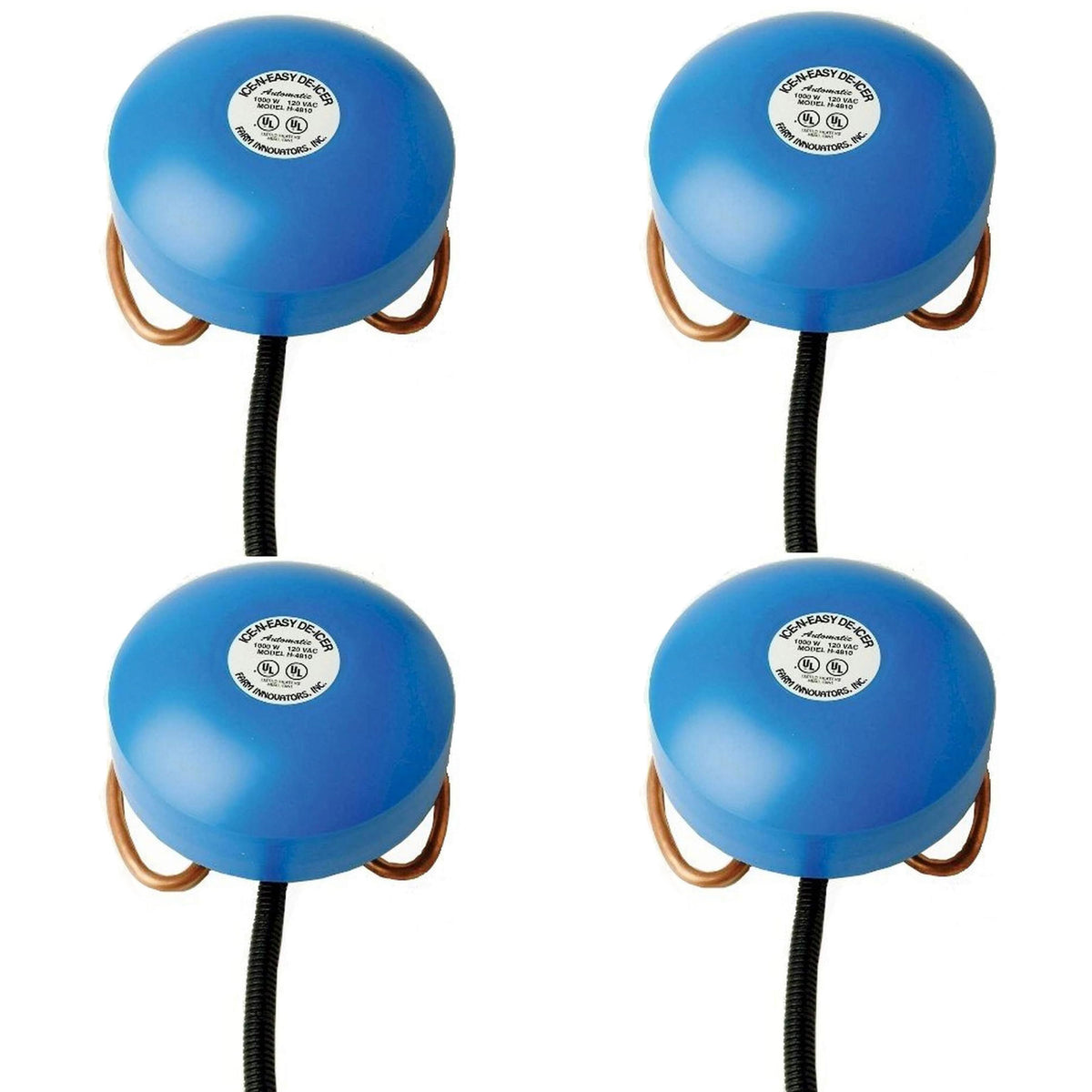 Farm Innovators Economical 1000 Watt Floating Metal Tank De-Icer, 4 Pack, Blue