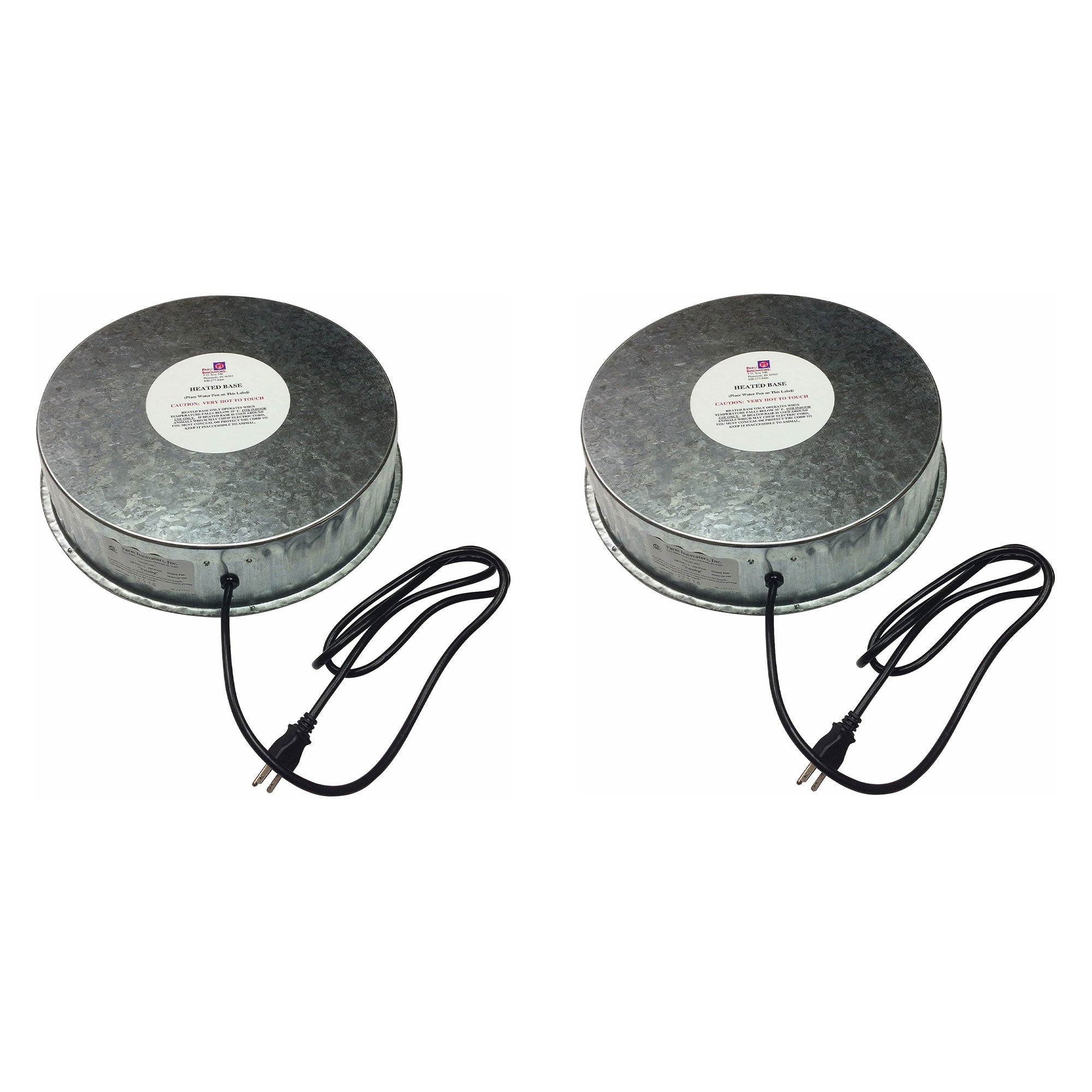 Farm Innovators 125W Heated Base for Metal Poultry Founts, 2 Pack, Metallic - VMInnovations
