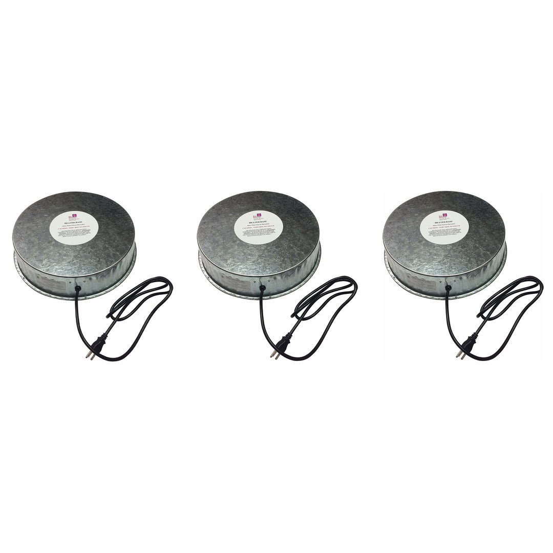 Farm Innovators 125W Heated Base for Metal Poultry Founts, 3 Pack, Metallic - VMInnovations