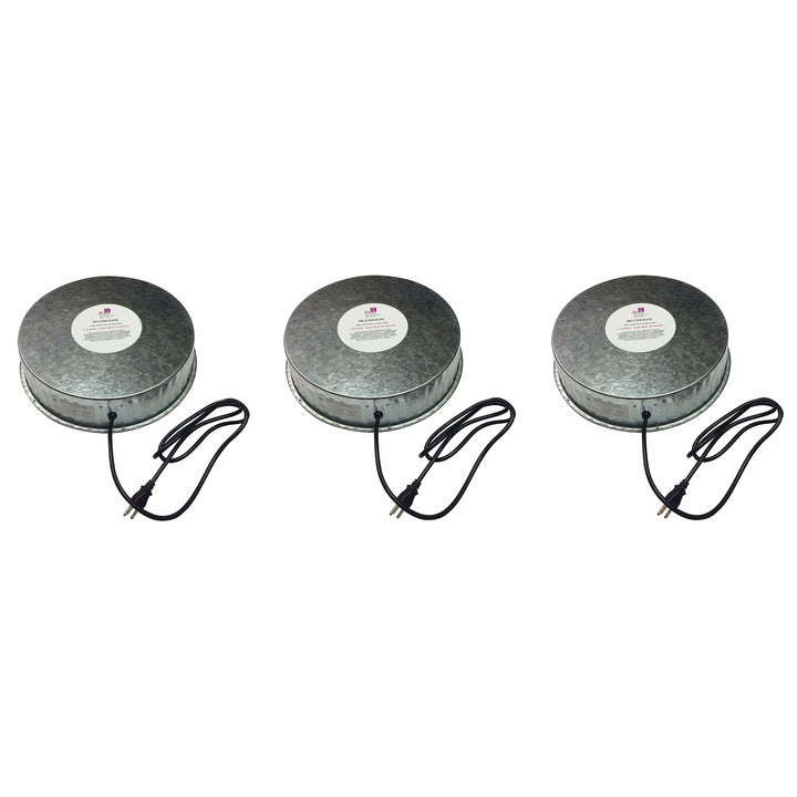 Farm Innovators 125W Heated Base for Metal Poultry Founts, 3 Pack, Metallic - VMInnovations