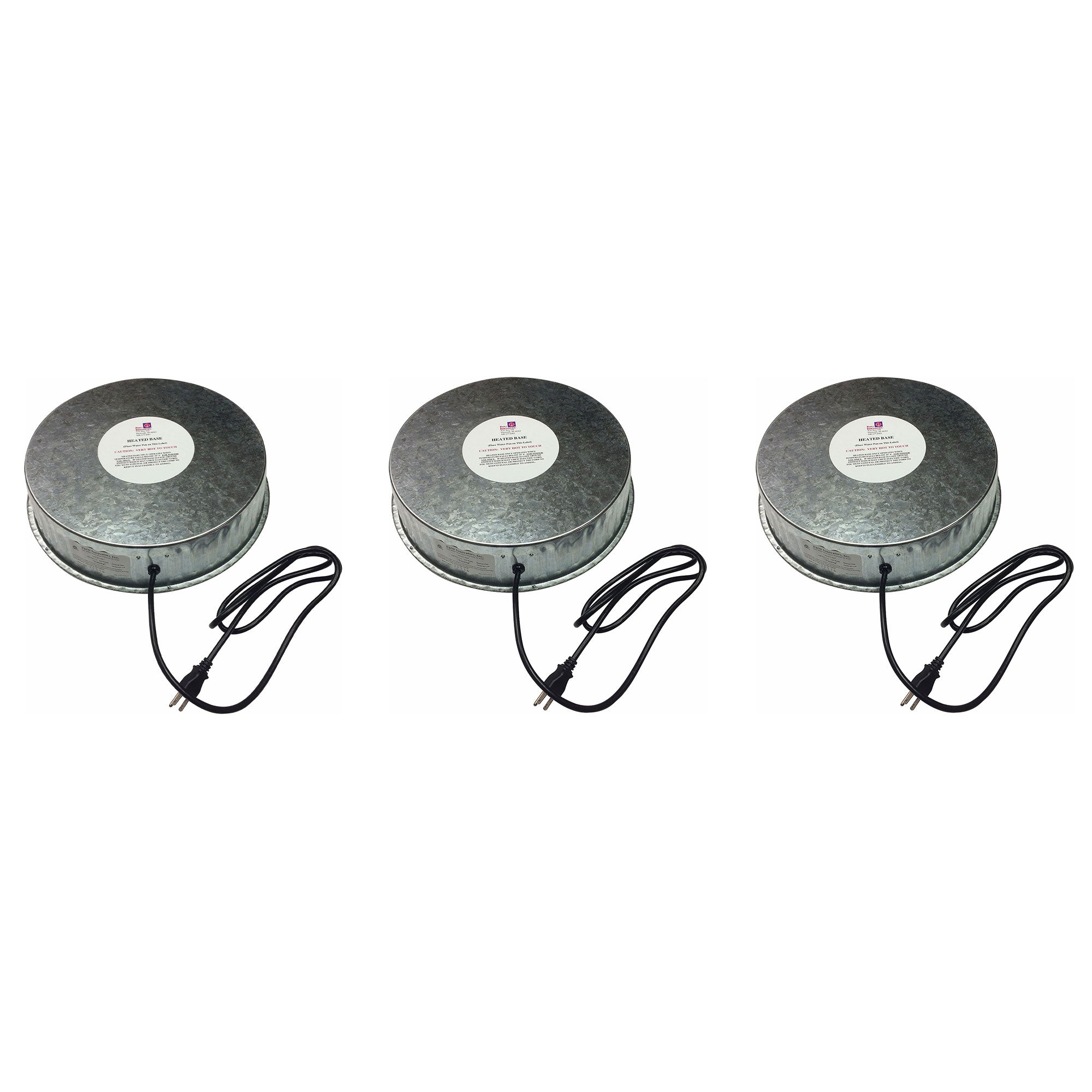 Farm Innovators 125W Heated Base for Metal Poultry Founts, 3 Pack, Metallic - VMInnovations