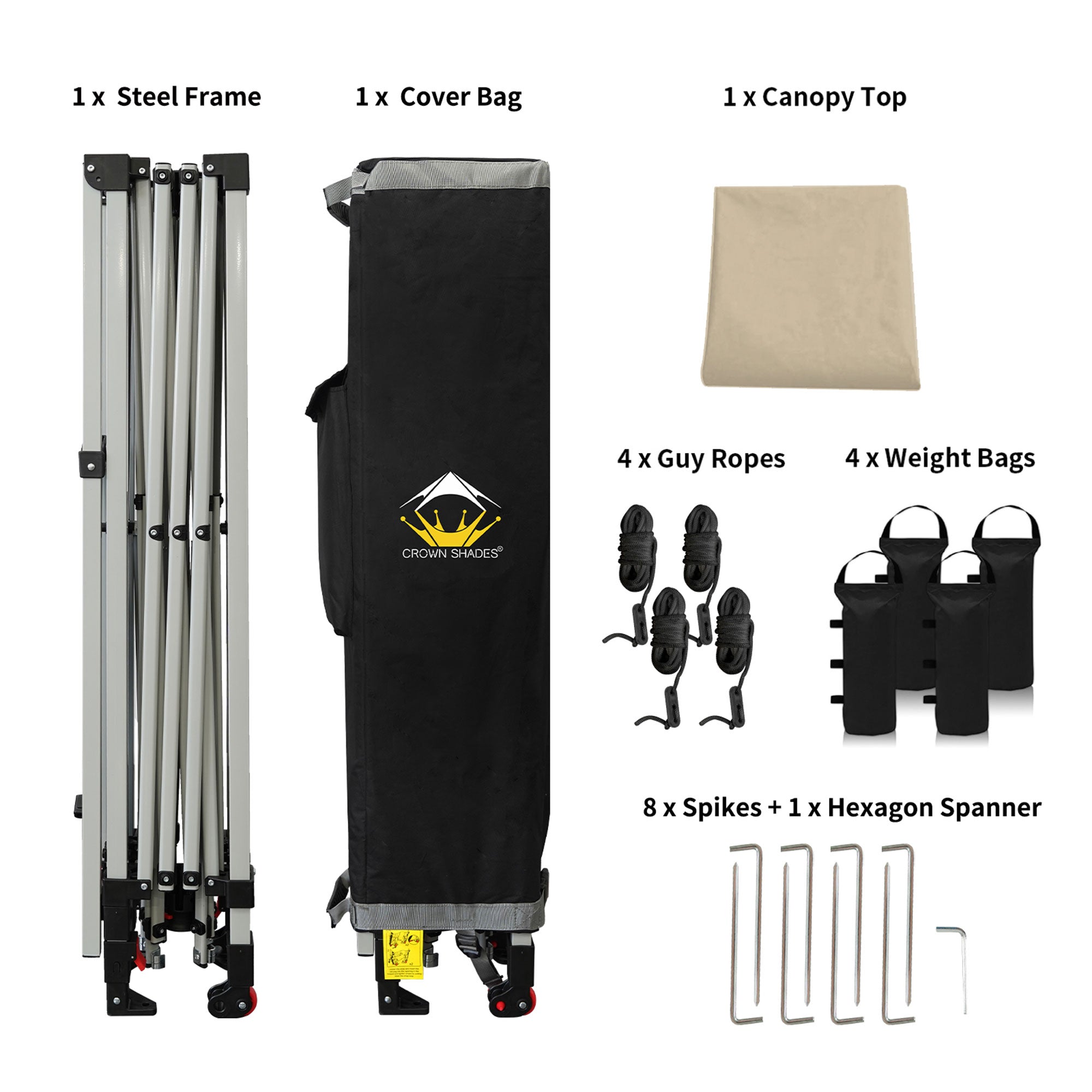 Crown Shades 10 by 10 Foot Outdoor Pop Up Canopy Tent with Easy Setup (Used) - VMInnovations