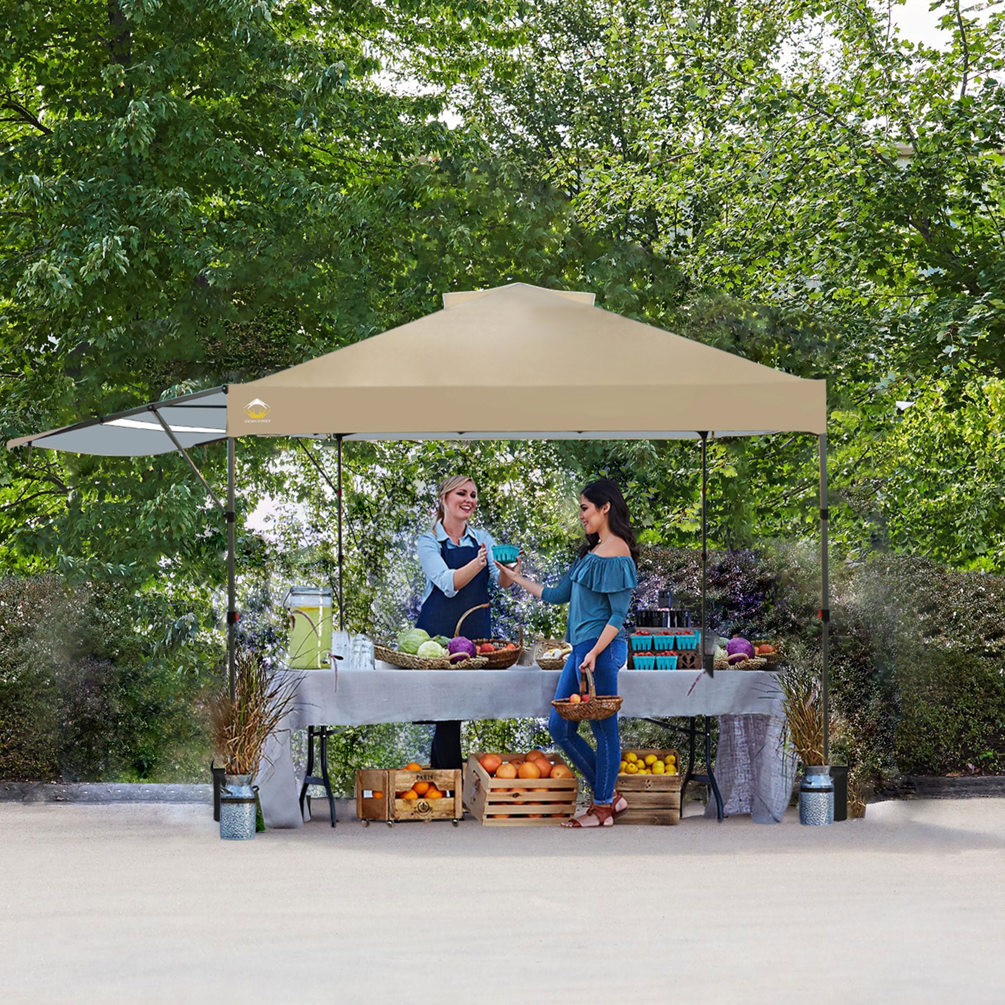 Crown Shades 10 by 10 Foot Outdoor Pop Up Canopy Tent with Easy Setup (Used) - VMInnovations