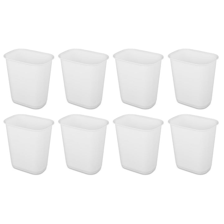Sterilite 3 Gallon Rectangular Wastebasket Small Home Trash Bin, 8 Pack, White - VMInnovations