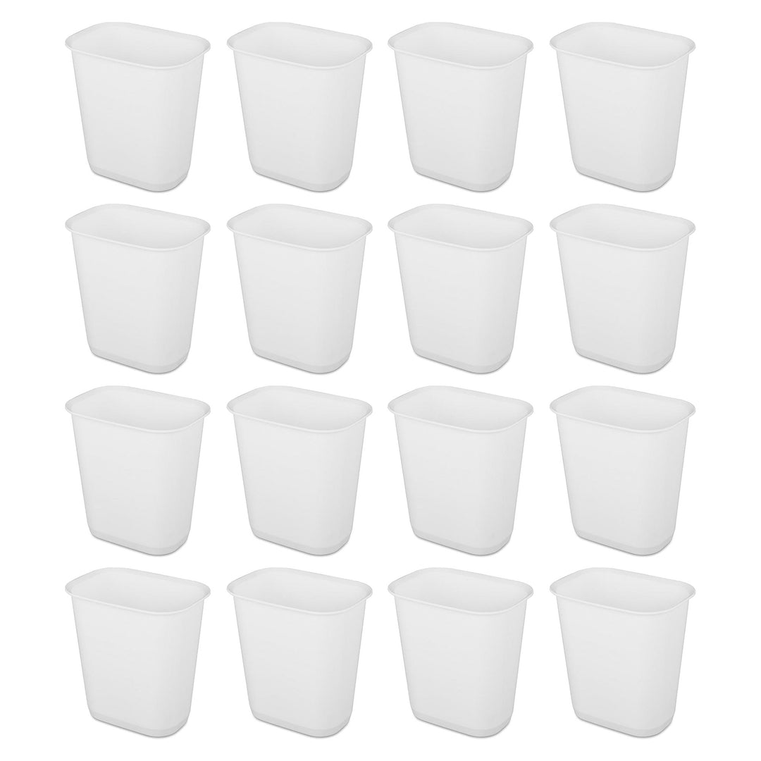 Sterilite 3 Gallon Rectangular Wastebasket Small Home Trash Bin, 16 Pack, White - VMInnovations