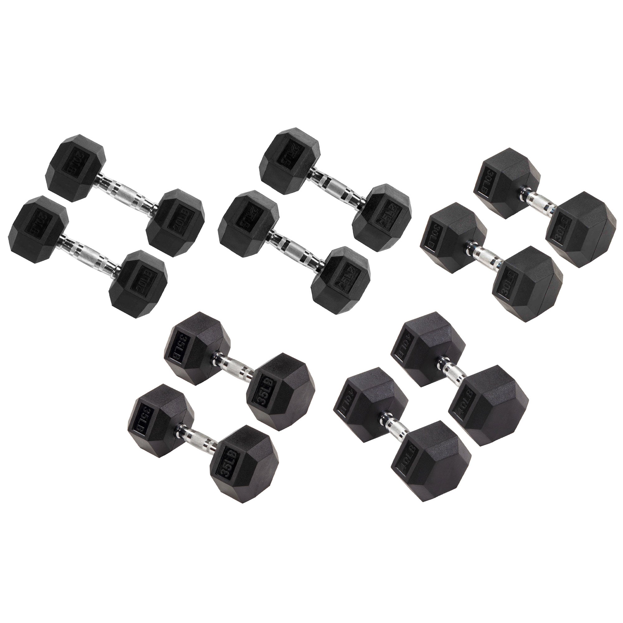 Signature Fitness Hex Dumbbells Strength Training Workout Equipment Set, 300 lbs