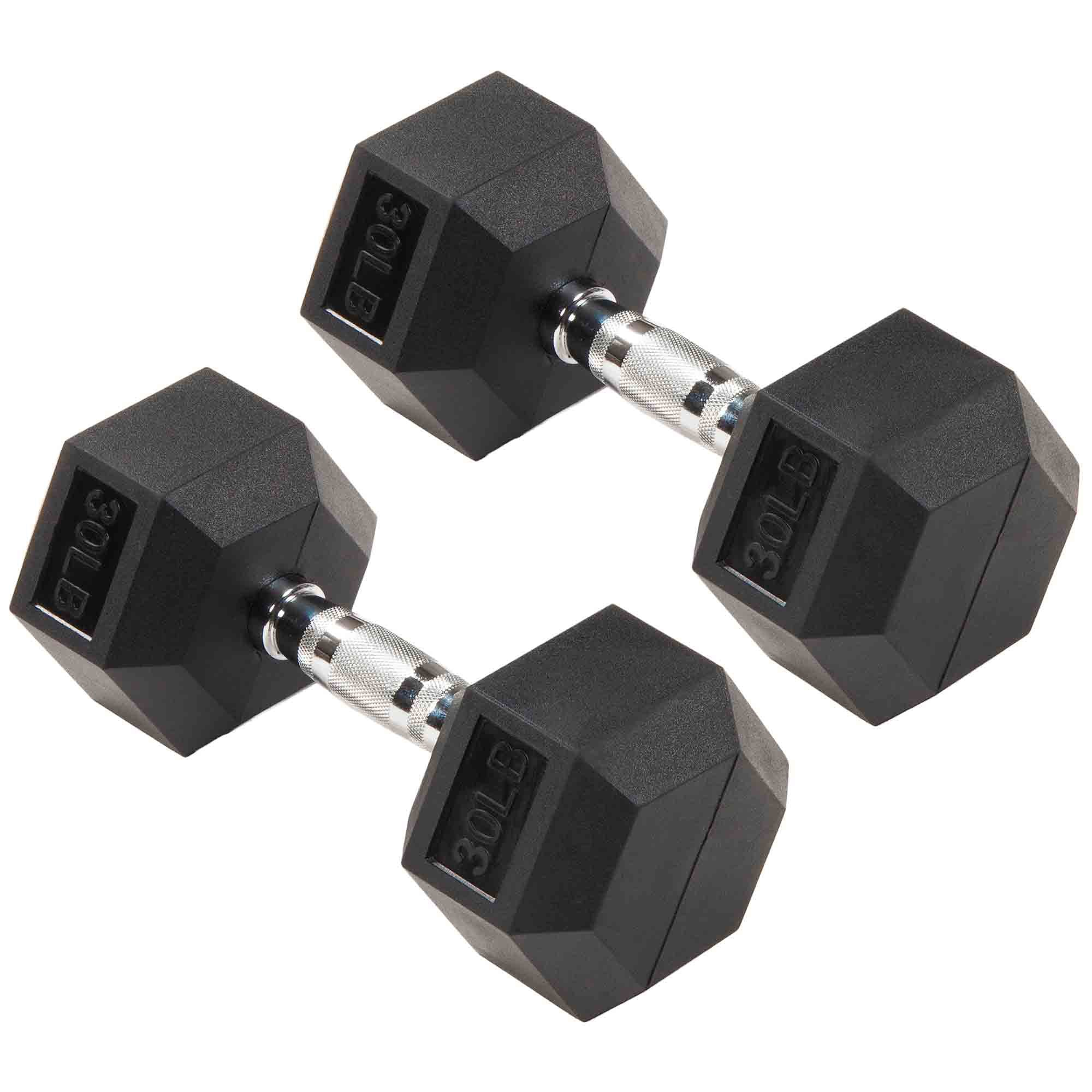 Signature Fitness Hex Dumbbells Strength Training Workout Equipment Set, 300 lbs
