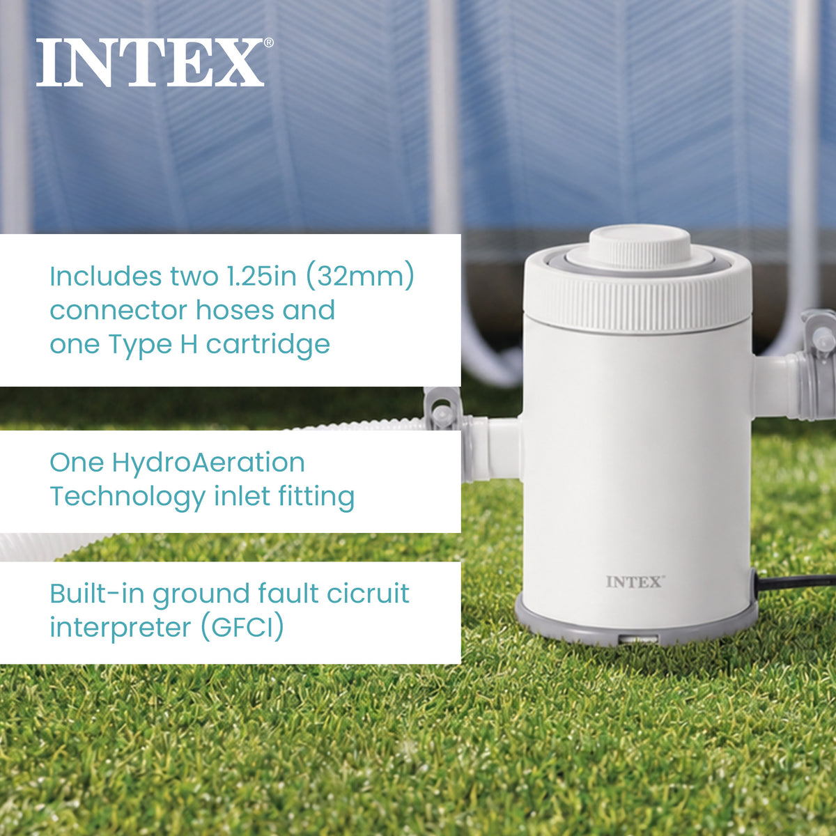 INTEX C330 Cartridge Filter Pump for Above Ground Pools, 330 GPH Pump Flow Rate (Used)