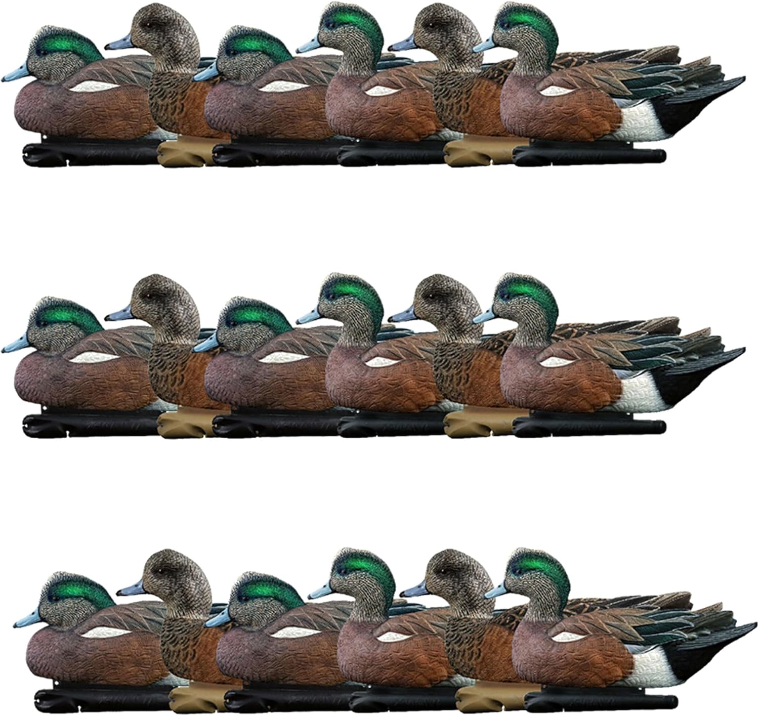 Avian X Topflight Wigeons, Rugged Realistic Floating Decoys, 18 Pack, Multicolor