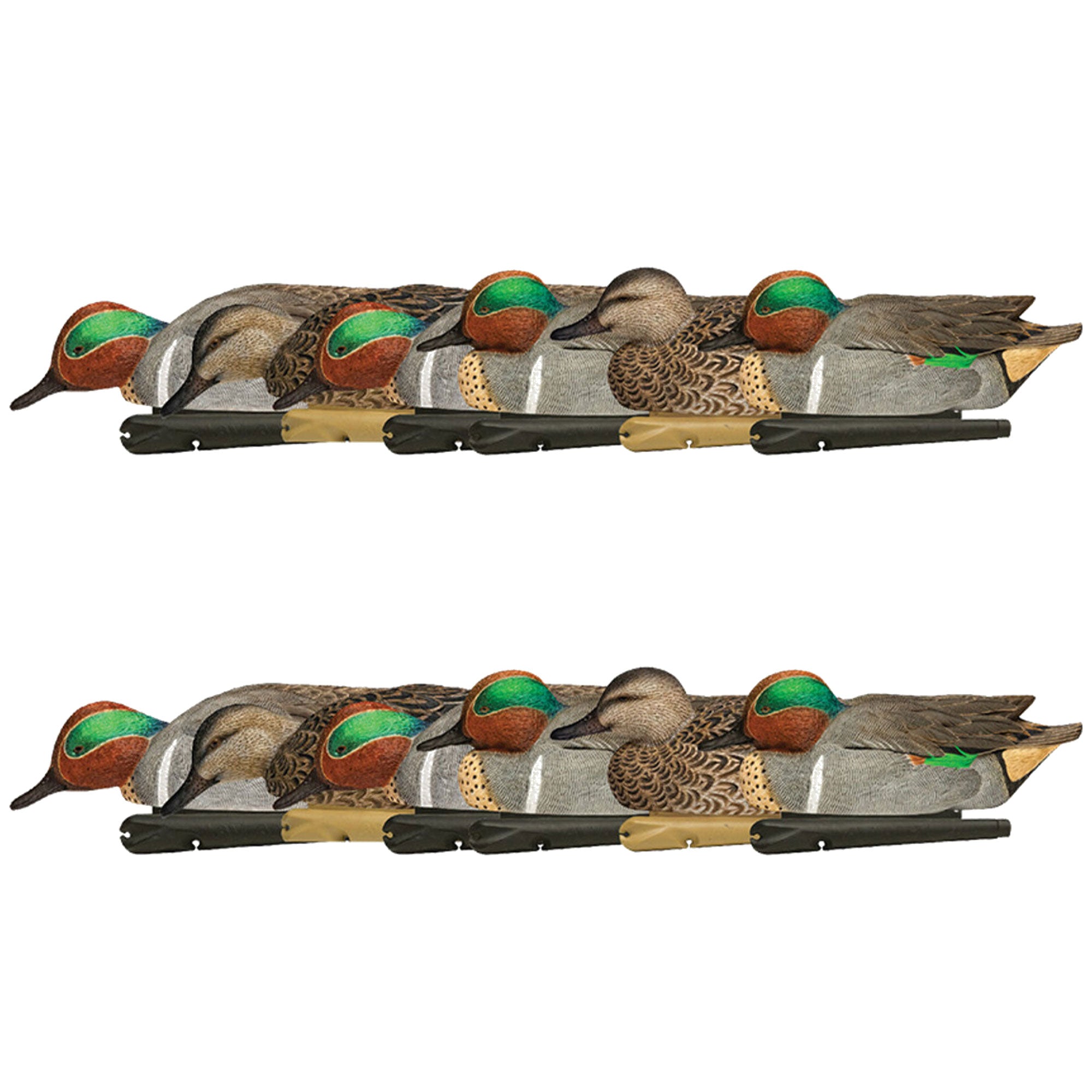 Avian X Topflight Green-Winged Teal Duck, Floating Decoys, Set of 12, Multicolor - VMInnovations