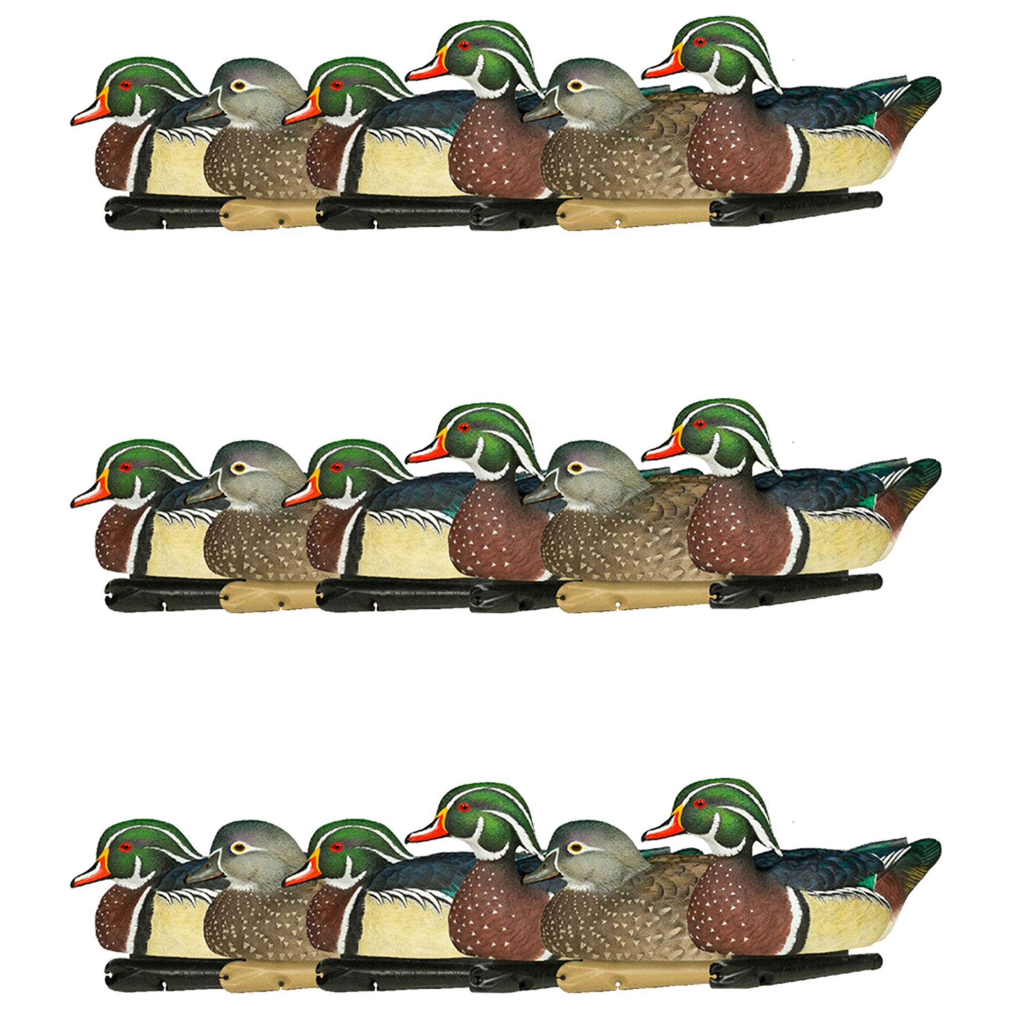 Avian X Topflight Wood Ducks, Realistic Floating Decoys, 18 Pack, Multicolor - VMInnovations