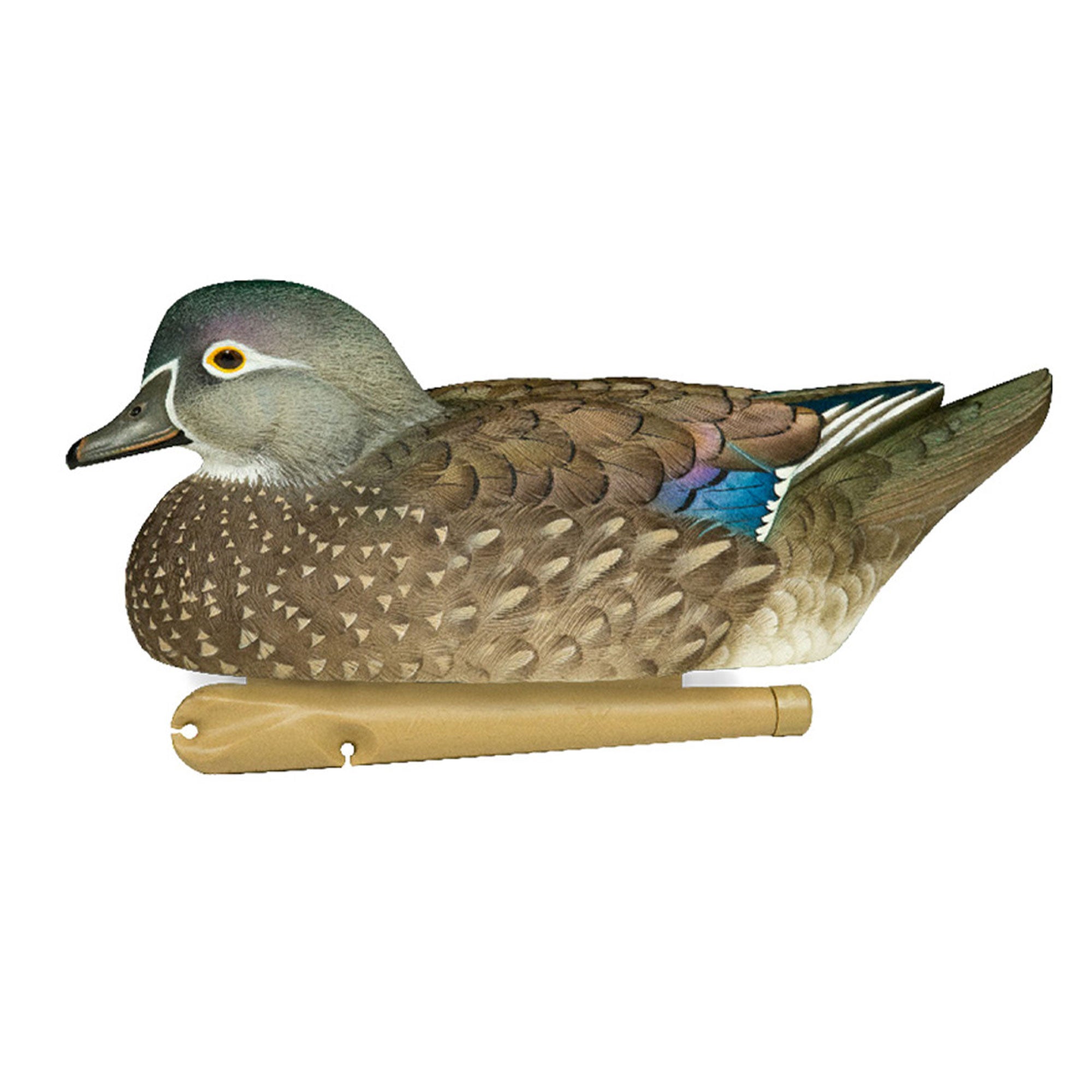 Avian X Topflight Wood Ducks, Realistic Floating Decoys, 18 Pack, Multicolor