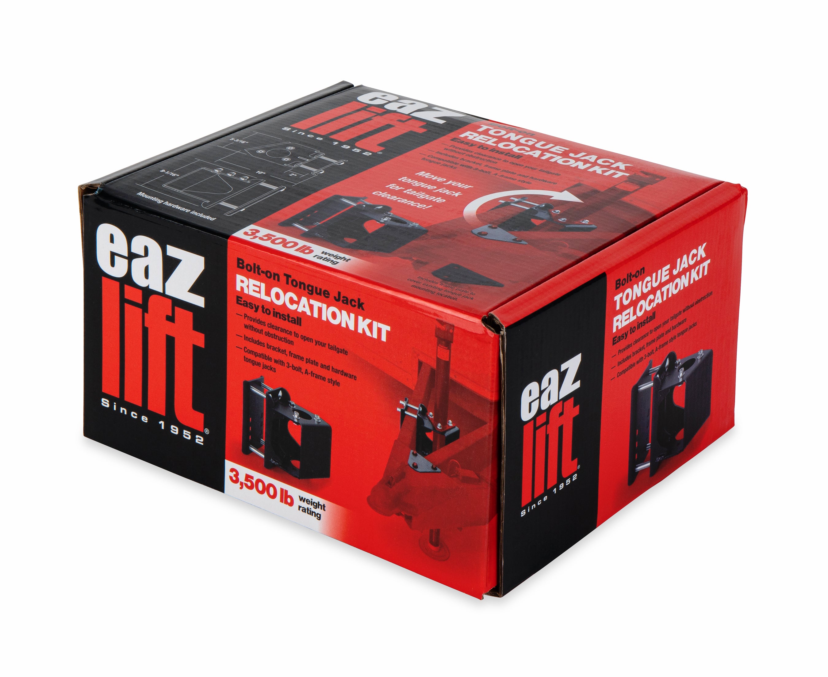 Camco 50015 Trailer Tongue Jack Bolt-On Relocation Kit with Tailgate Clearance - VMInnovations