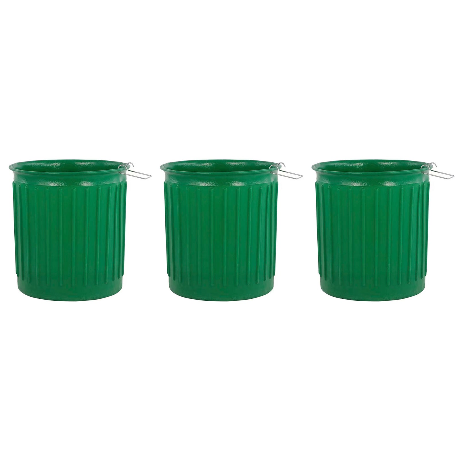 Chem-Tainer 60 Gal Carry Landscape Barrel w/Steel Top Ring Design, 3 Pack, Green - VMInnovations