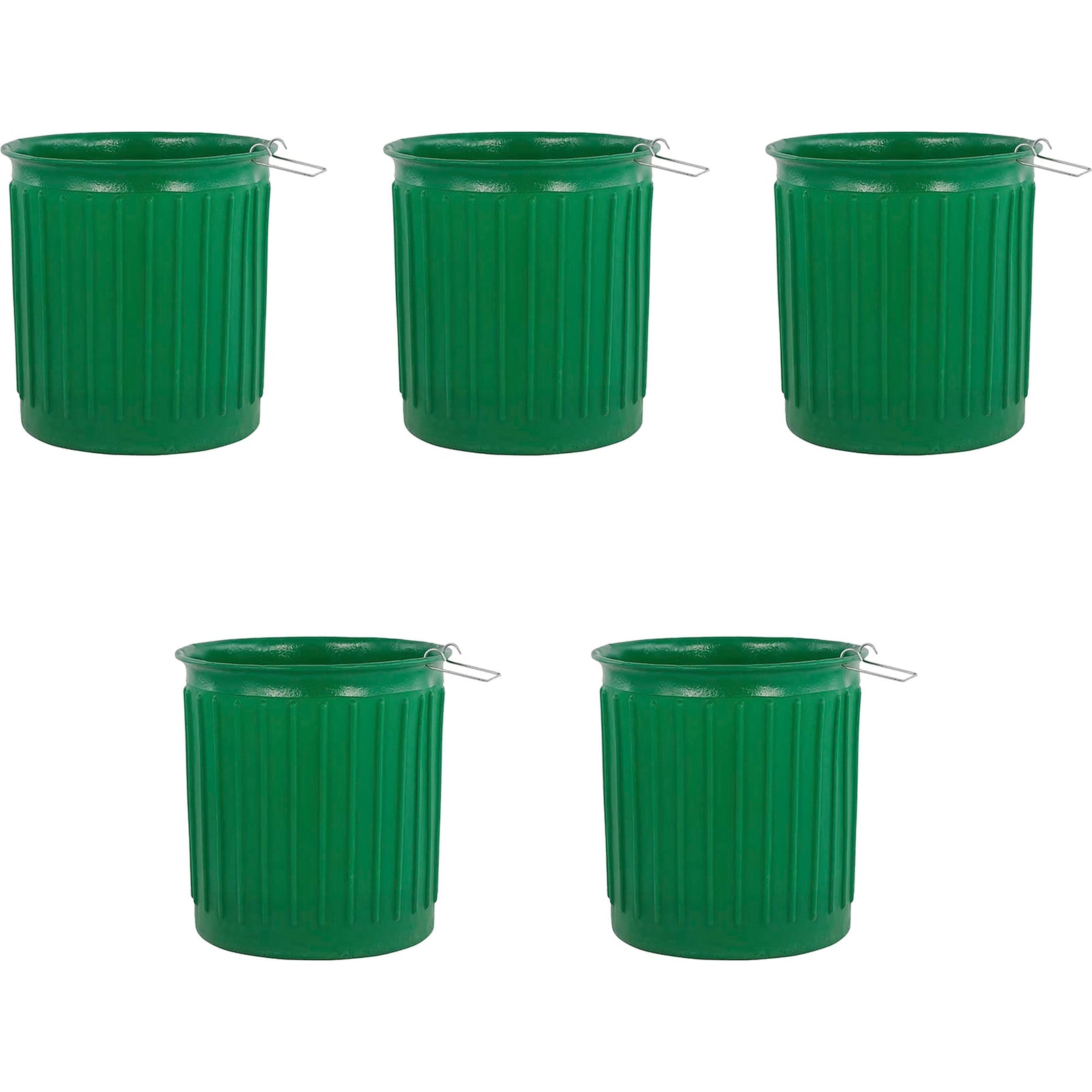 Chem-Tainer 60 Gal Carry Landscape Barrel w/Steel Top Ring Design, 5 Pack, Green - VMInnovations