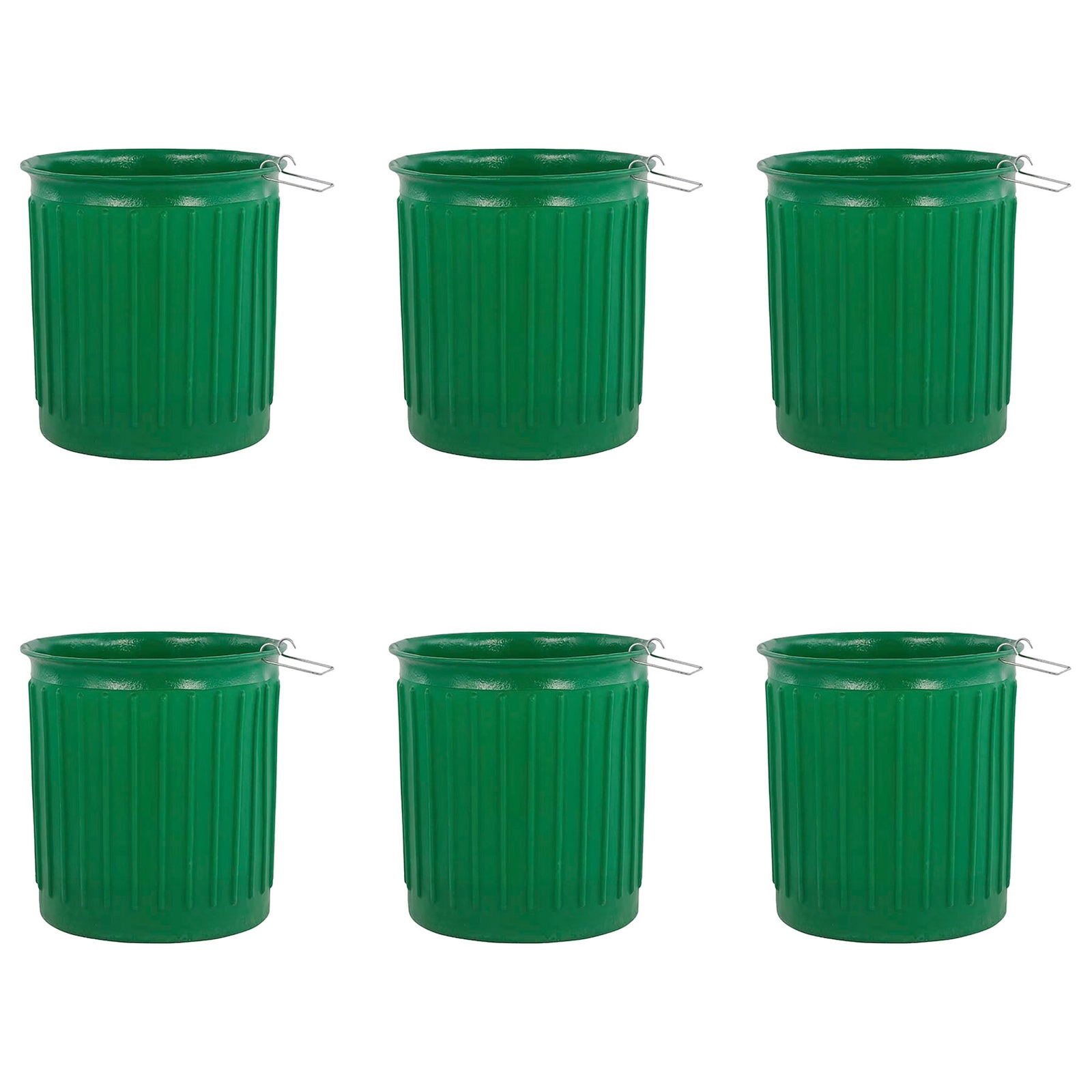 Chem-Tainer 60 Gal Carry Landscape Barrel w/Steel Top Ring Design, 6 Pack, Green - VMInnovations