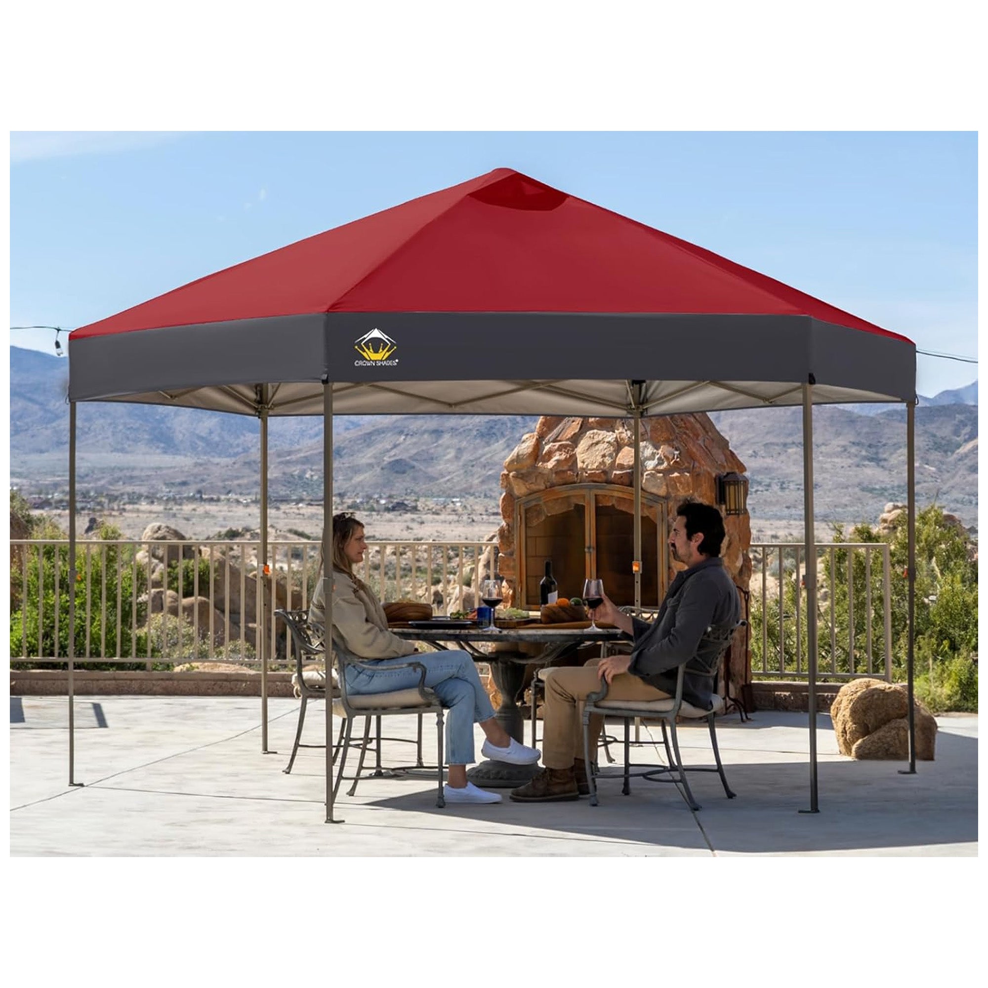 CROWN SHADES 14x14 Pop Up Gazebo, Canopy Tent for Outdoor Events, Red ...