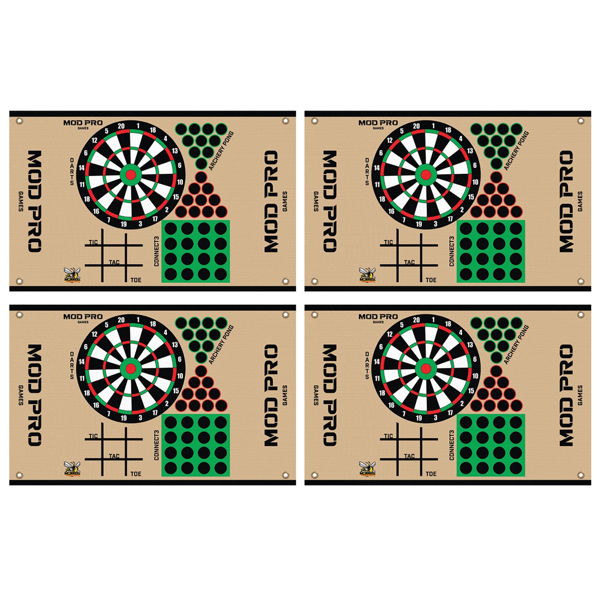 Morrell Yellow Jacket MOD Pro Games Wrap with Archery Pong Bullseye, 4 Pack, Tan - VMInnovations