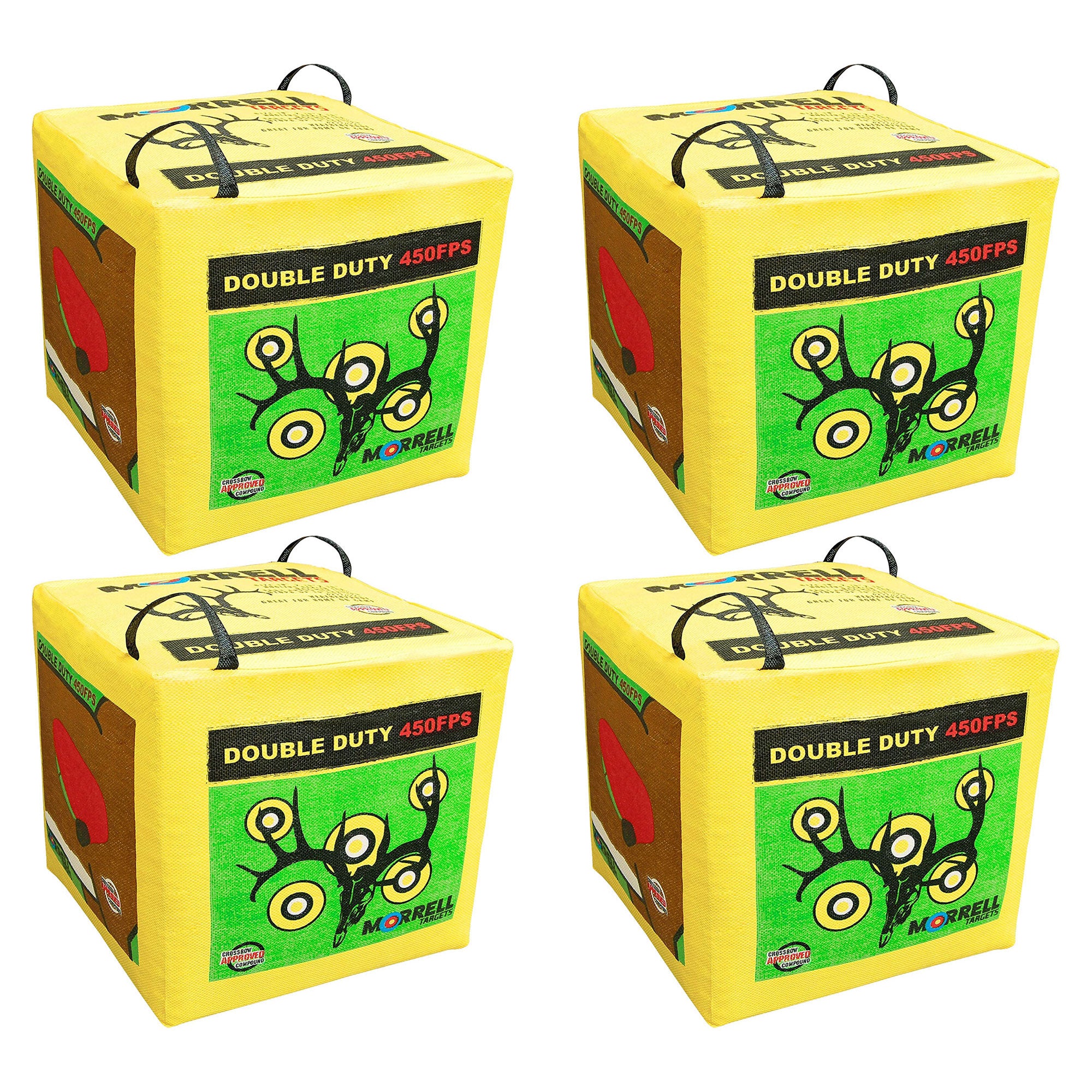Morrell Double Duty 450 FPS 4 Sided Cube Field Point Archery Bag Target, 4 Pack - VMInnovations