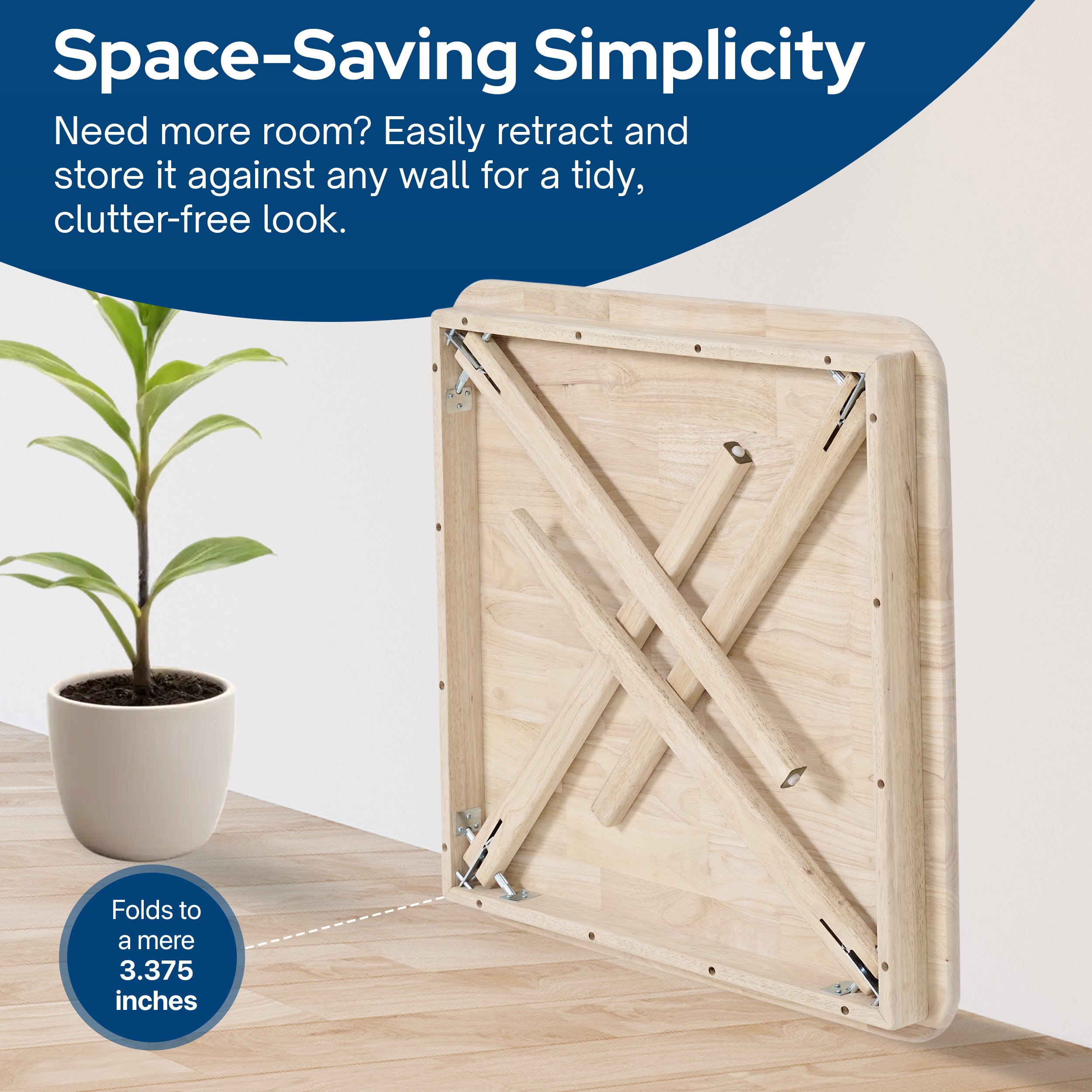 Stakmore Classic Straight Edge Solid Wood Folding Card Table, Unfinished Frame - VMInnovations
