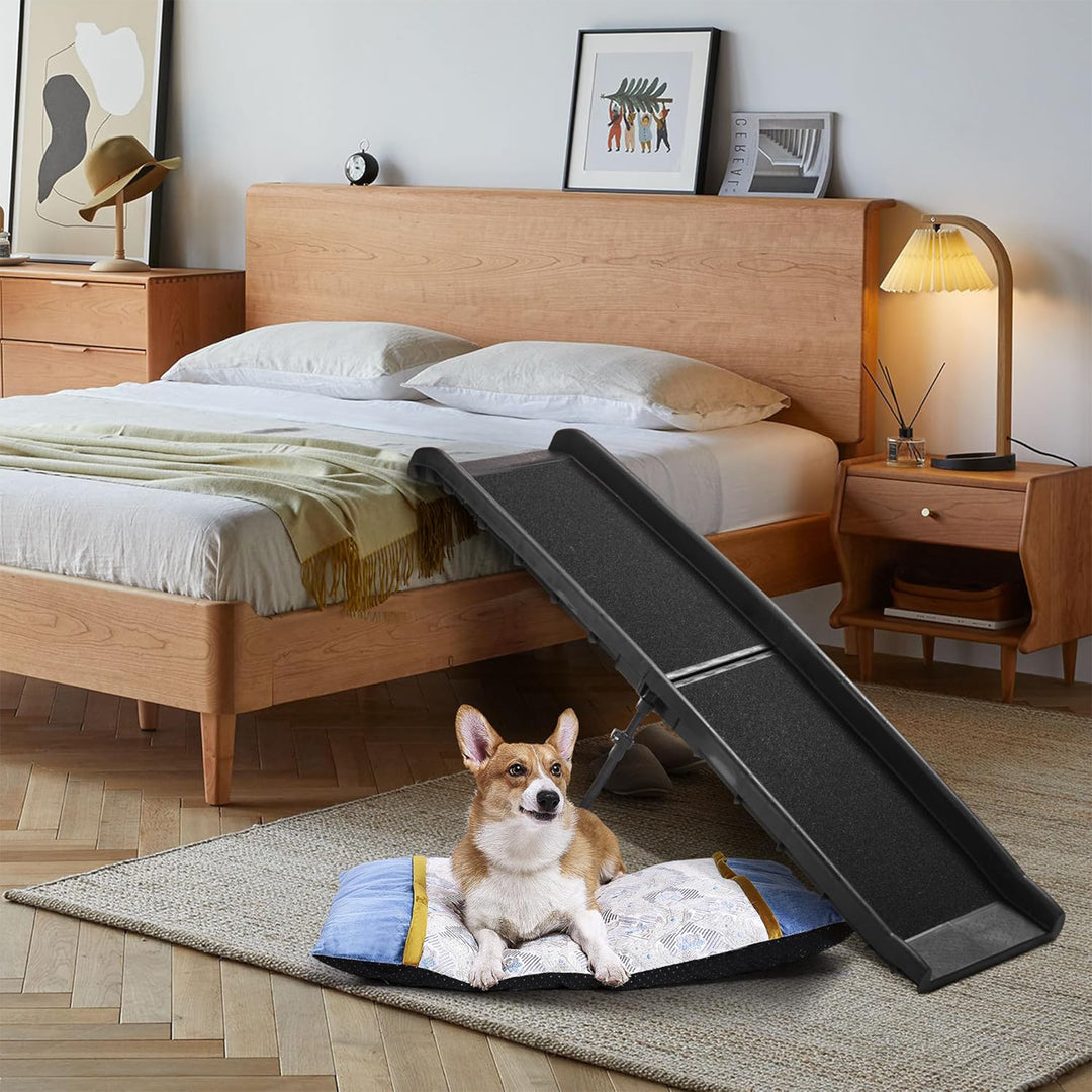 COZIWOW Portable Folding Dog Ramp with Non Skid Surface Steps, 62 Inches, Black - VMInnovations