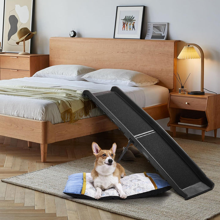 COZIWOW Portable Folding Dog Ramp with Non Skid Surface Steps, 62 Inches, Black - VMInnovations
