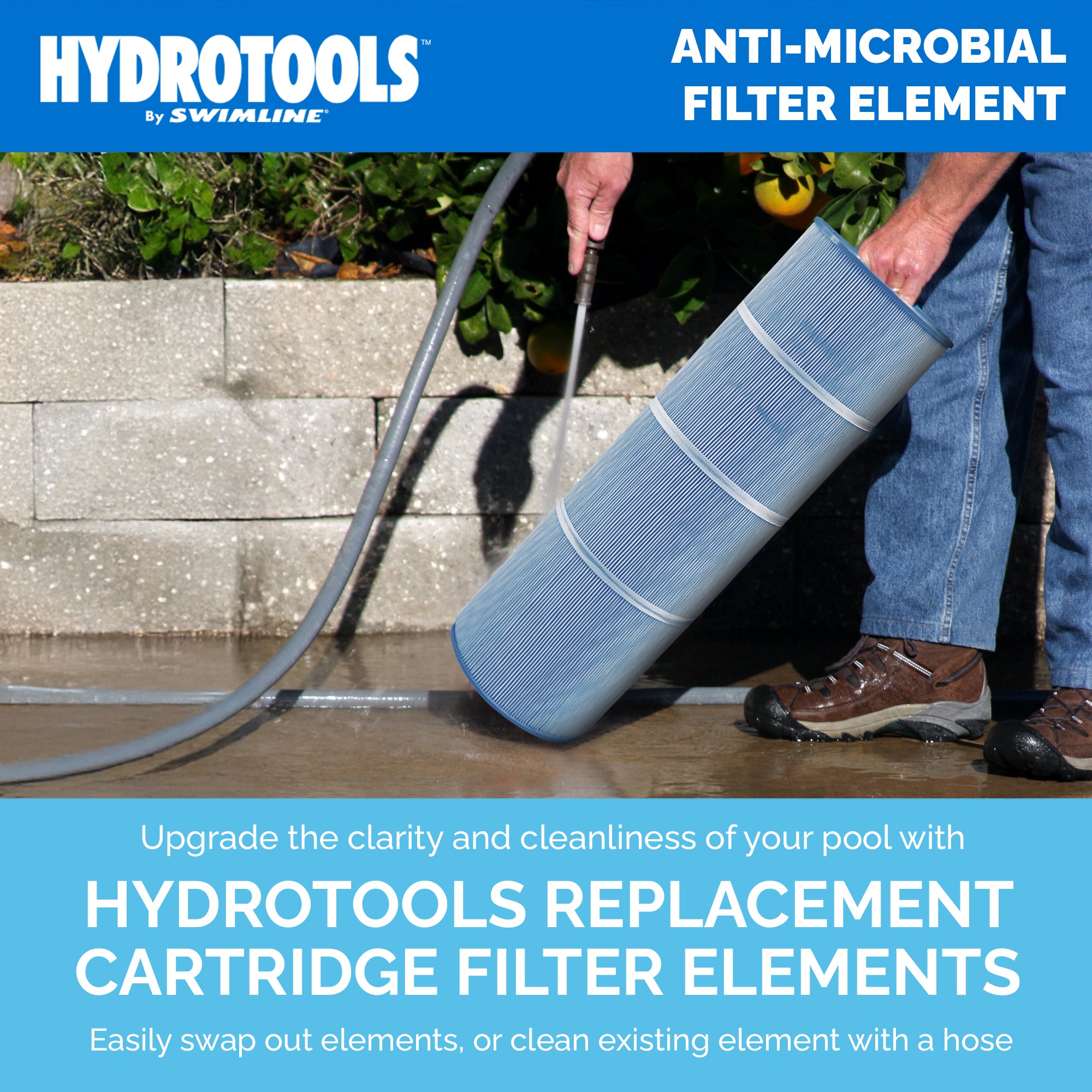 Swimline HydroTools 50 Micron Easy Clean Cartridge Pool Spa Filter (Open Box)