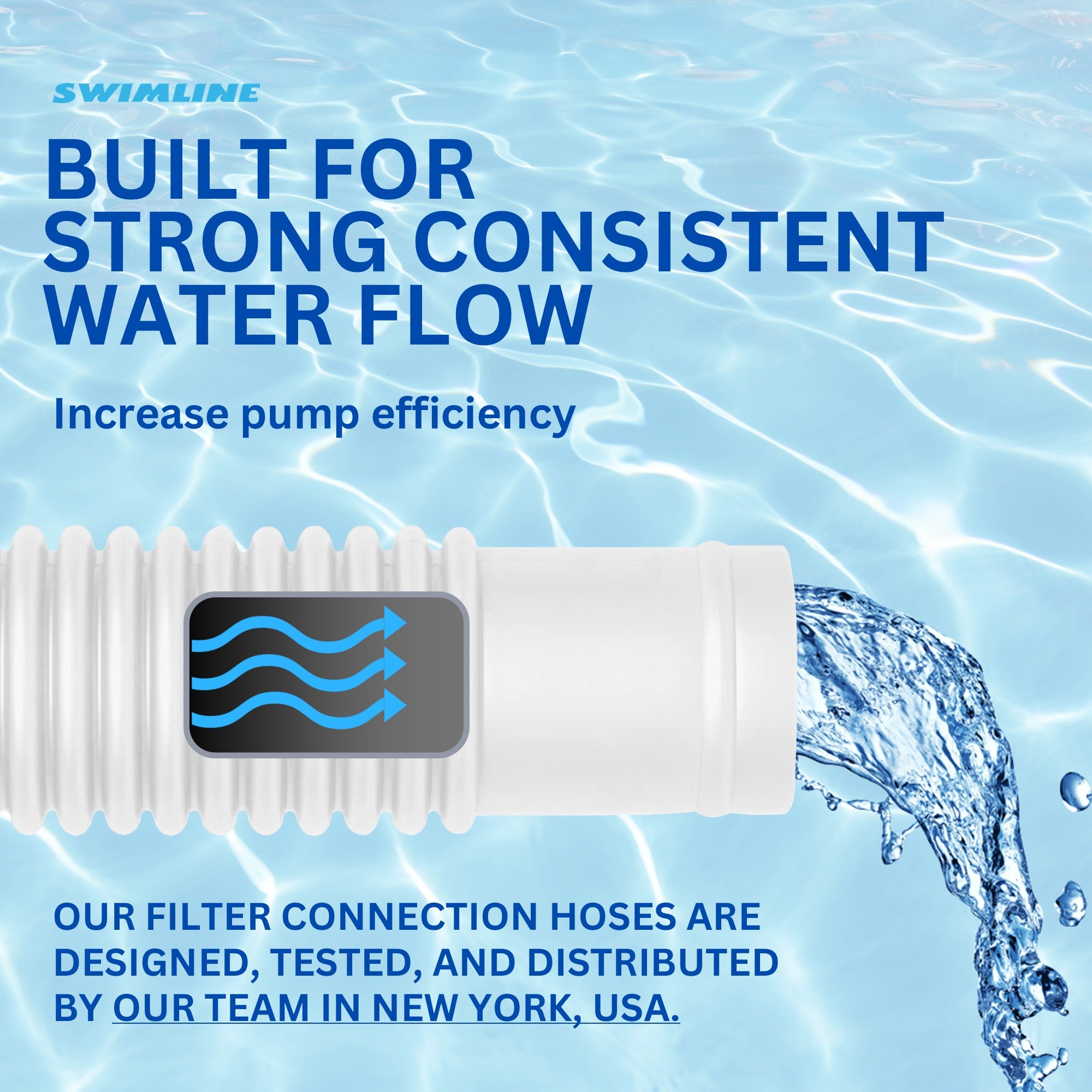 Swimline Hydrotools Standard Inground Swimming Pool Vacuum Hose, 1.25" x 250'