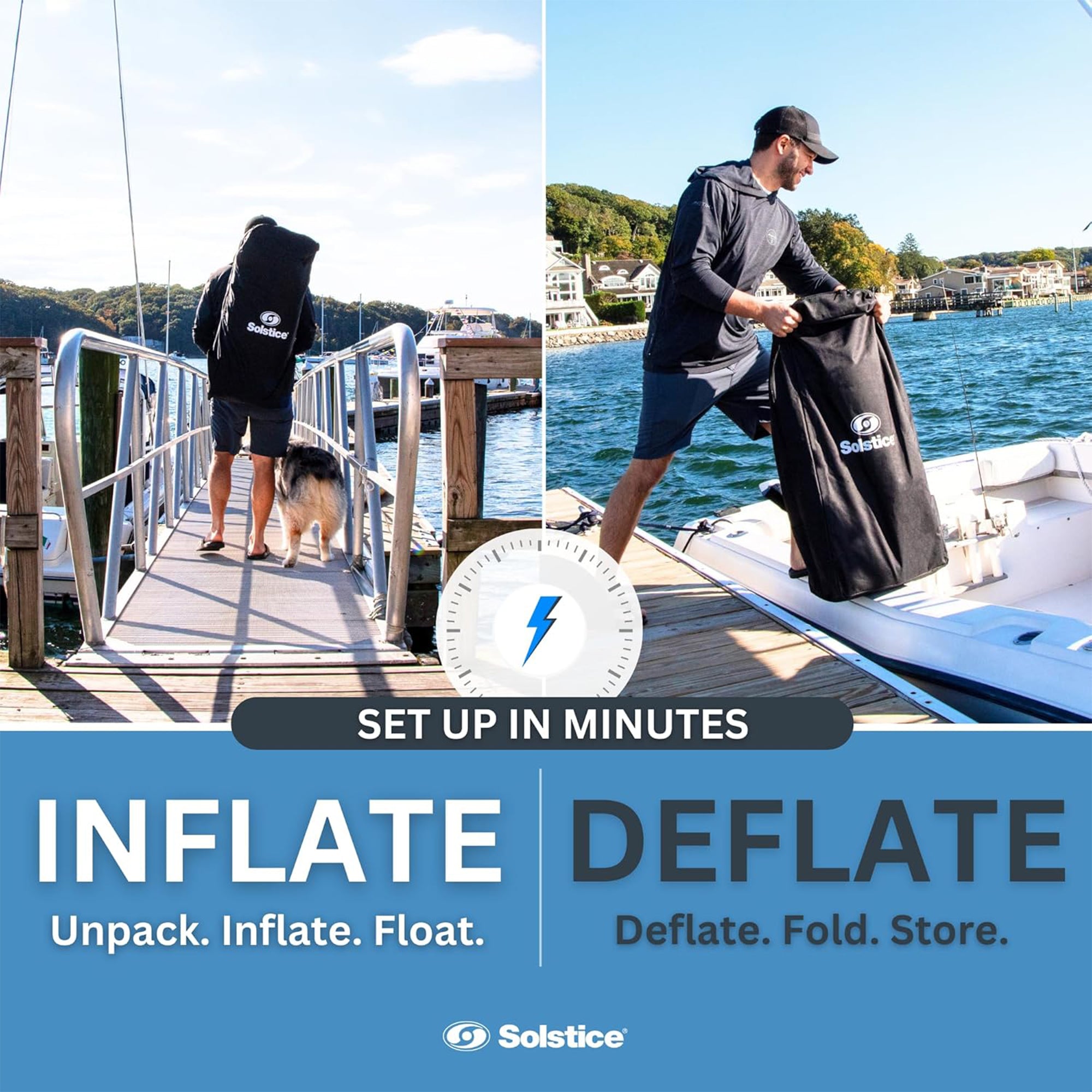 SOLSTICE Circular Inflatable Mesh Dock Platform for Lake Boat Ocean(Open Box)